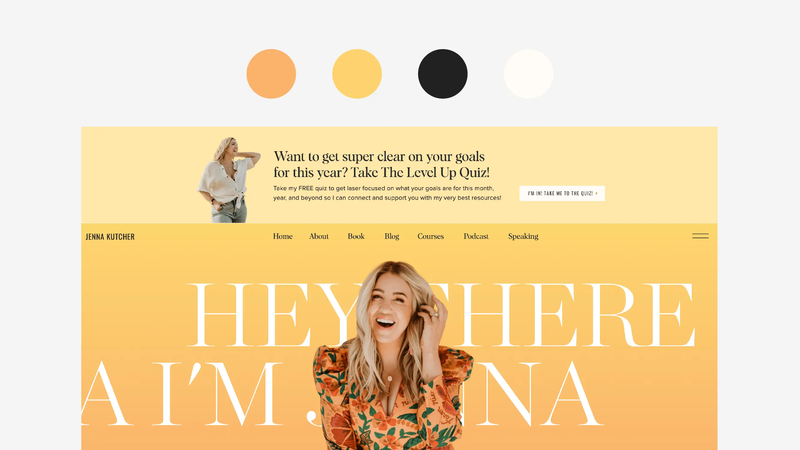 jenna kutcher website color scheme