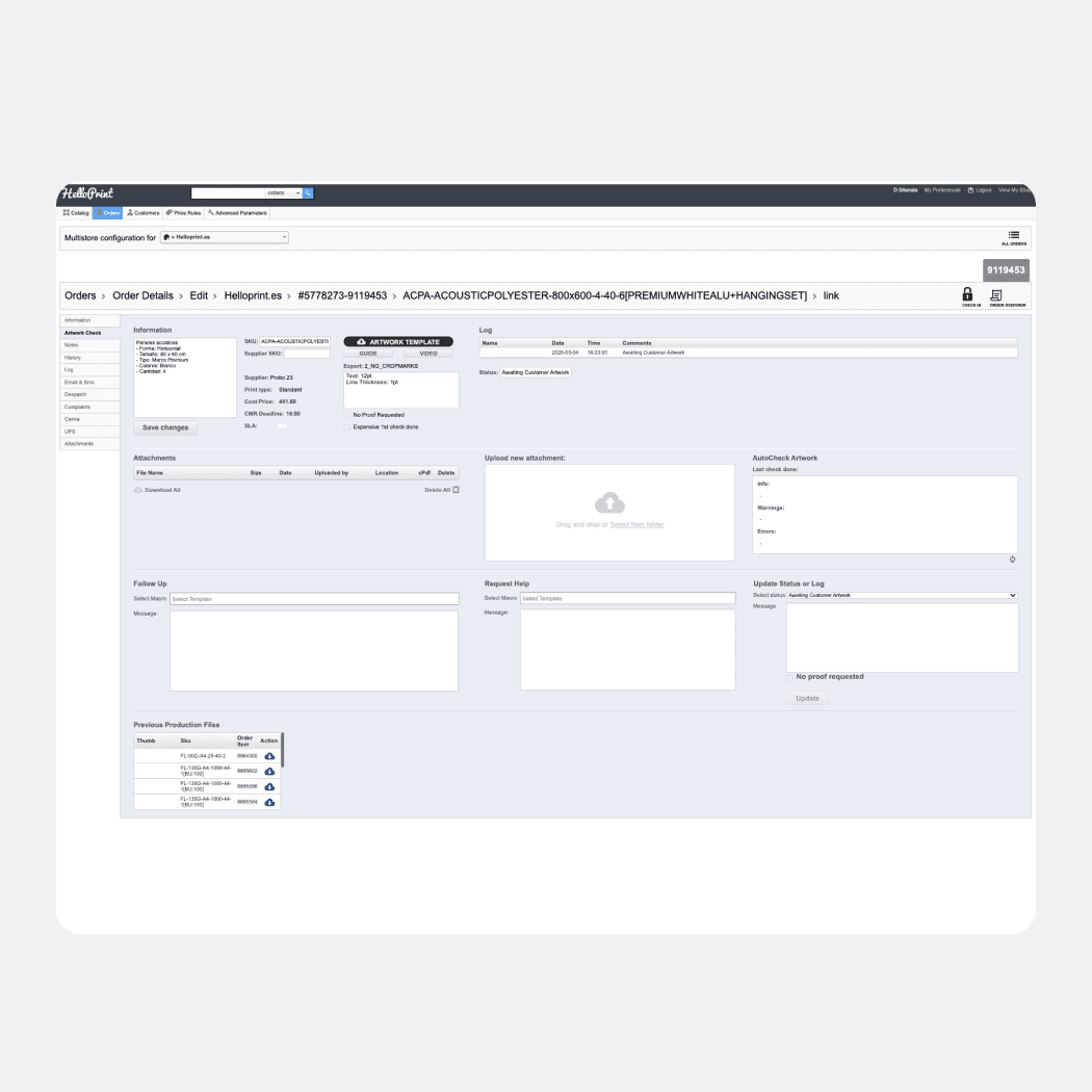 Artwork tab — Presta vs 360