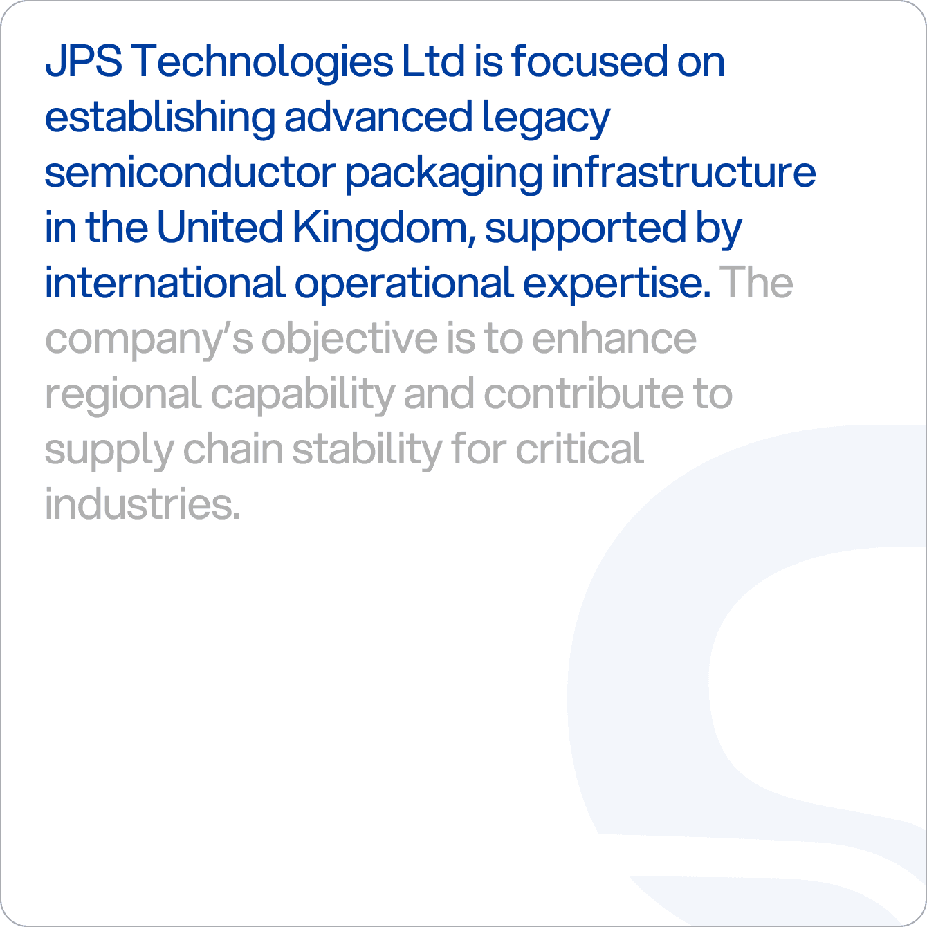 JPS Technologies, Website