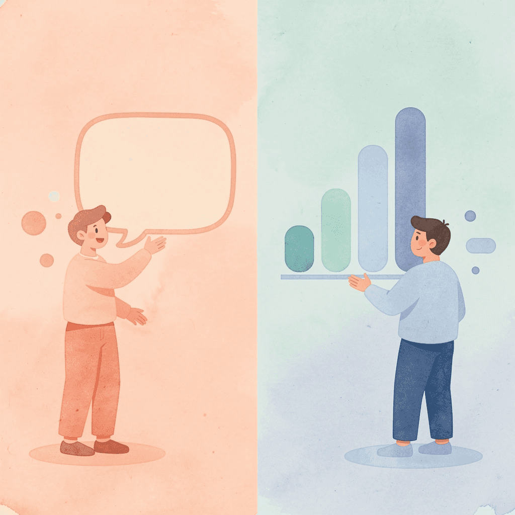 Split scene showing contrast between avoidance and structured learning
