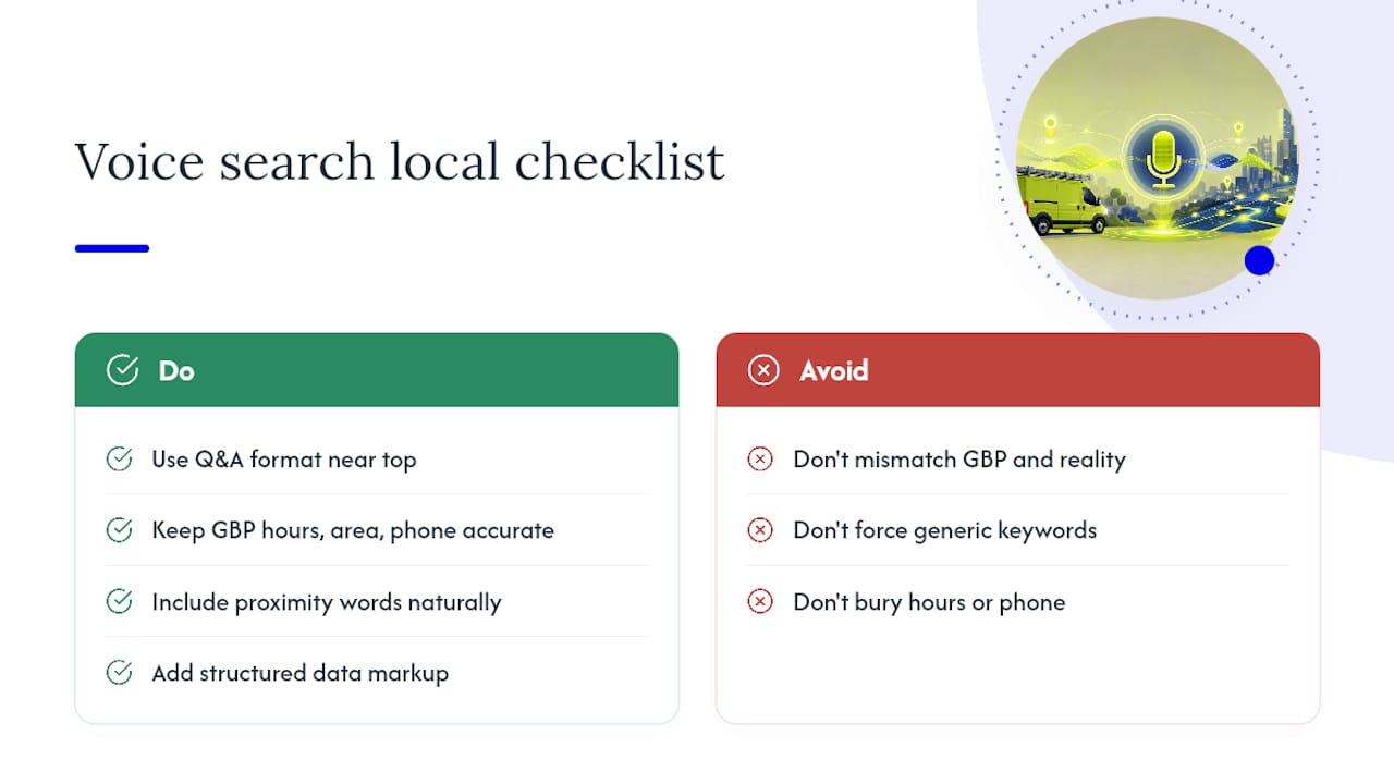 Optimising for voice search and local voice queries — overview diagram