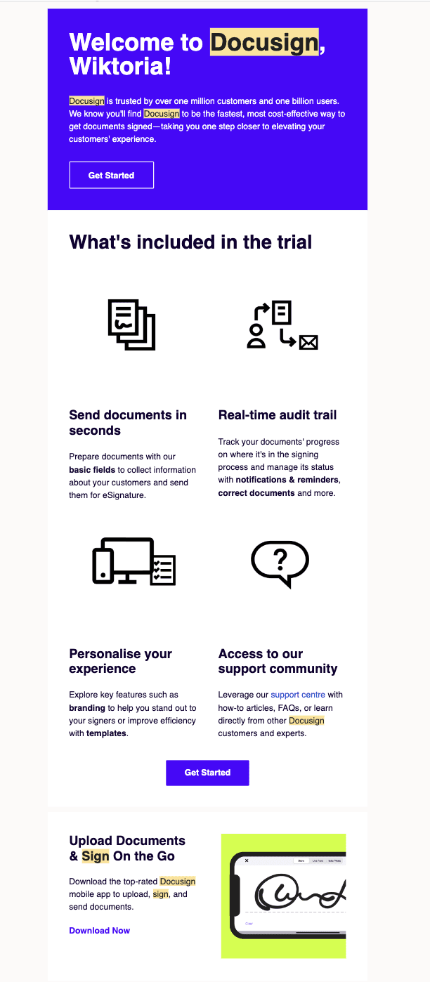 docusign onboarding sequence