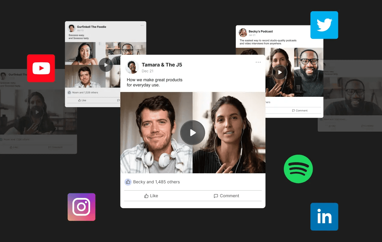 Social media posts with video content - Podcast Reels