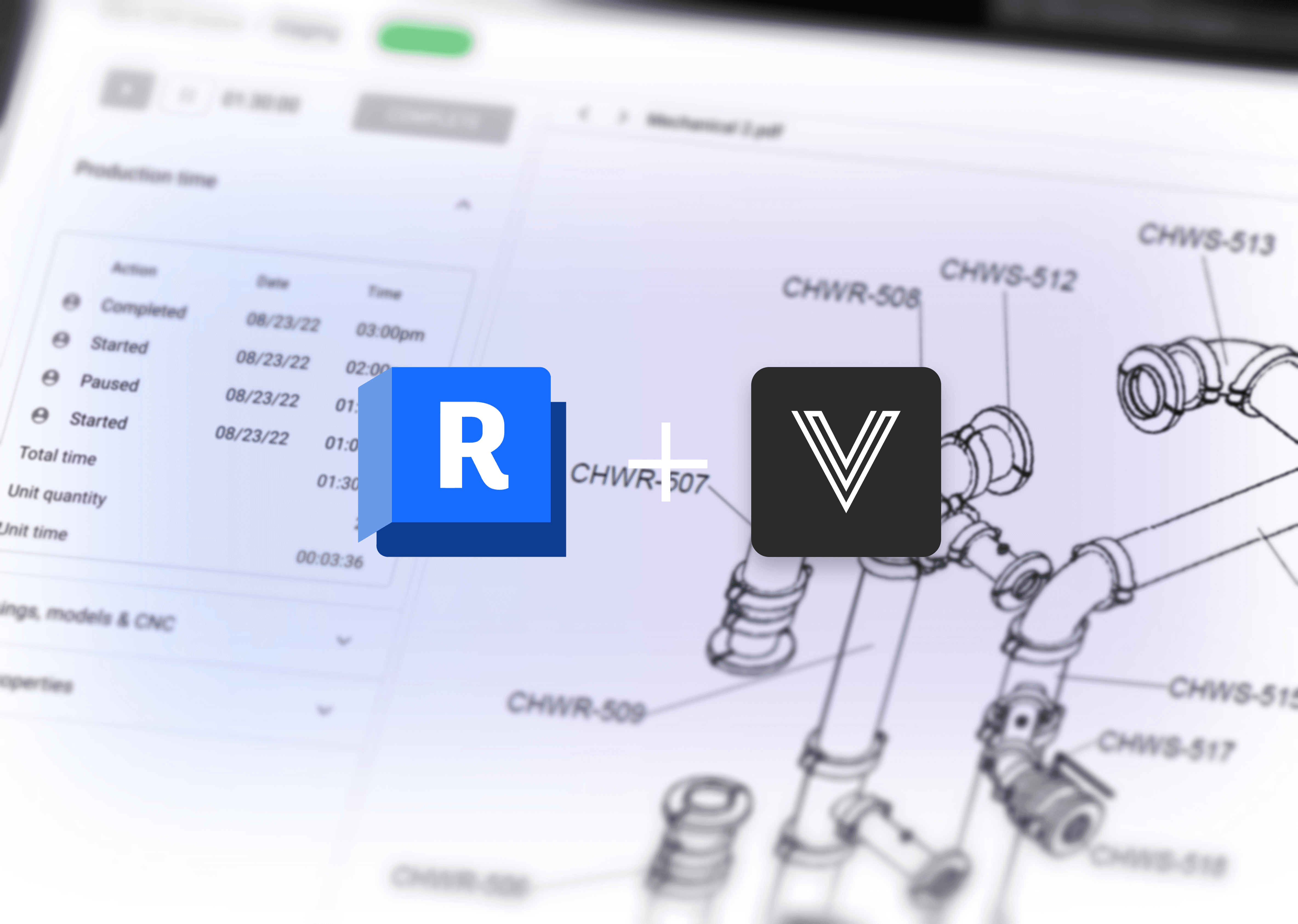 Revit and EVOLVE Shop logos with background product image