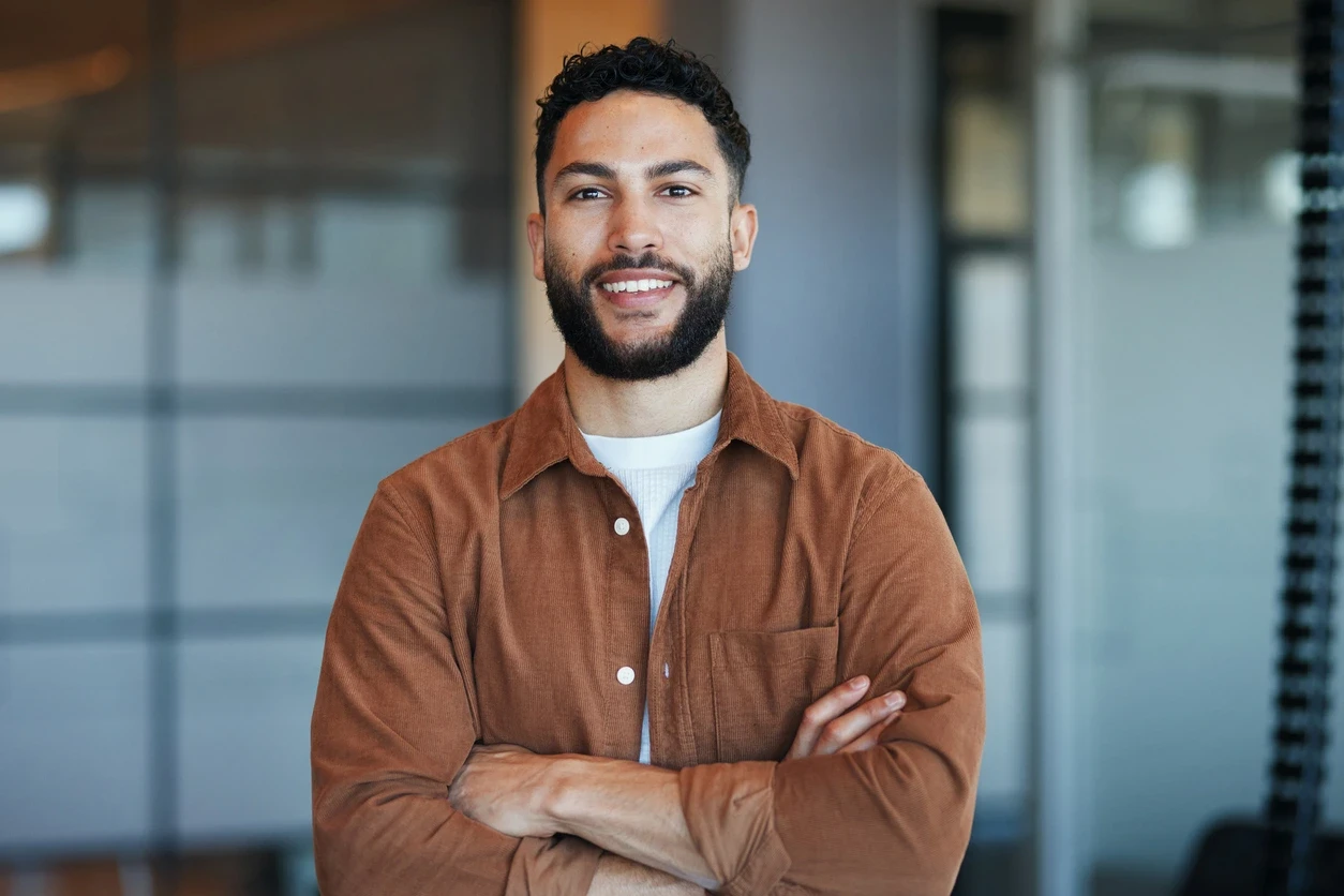 office man with folded arms