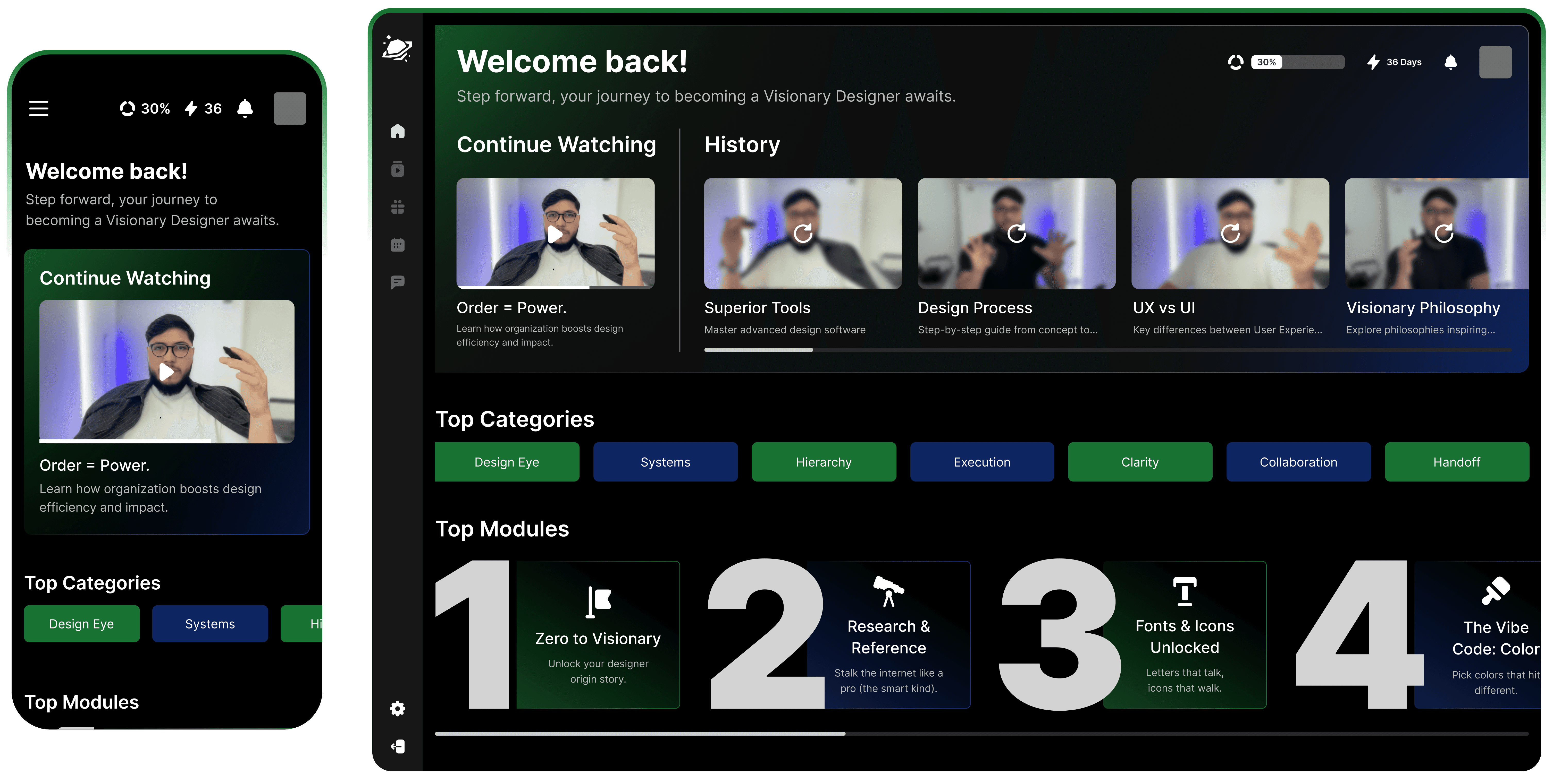 Visionary Designer mobile and desktop UI preview image