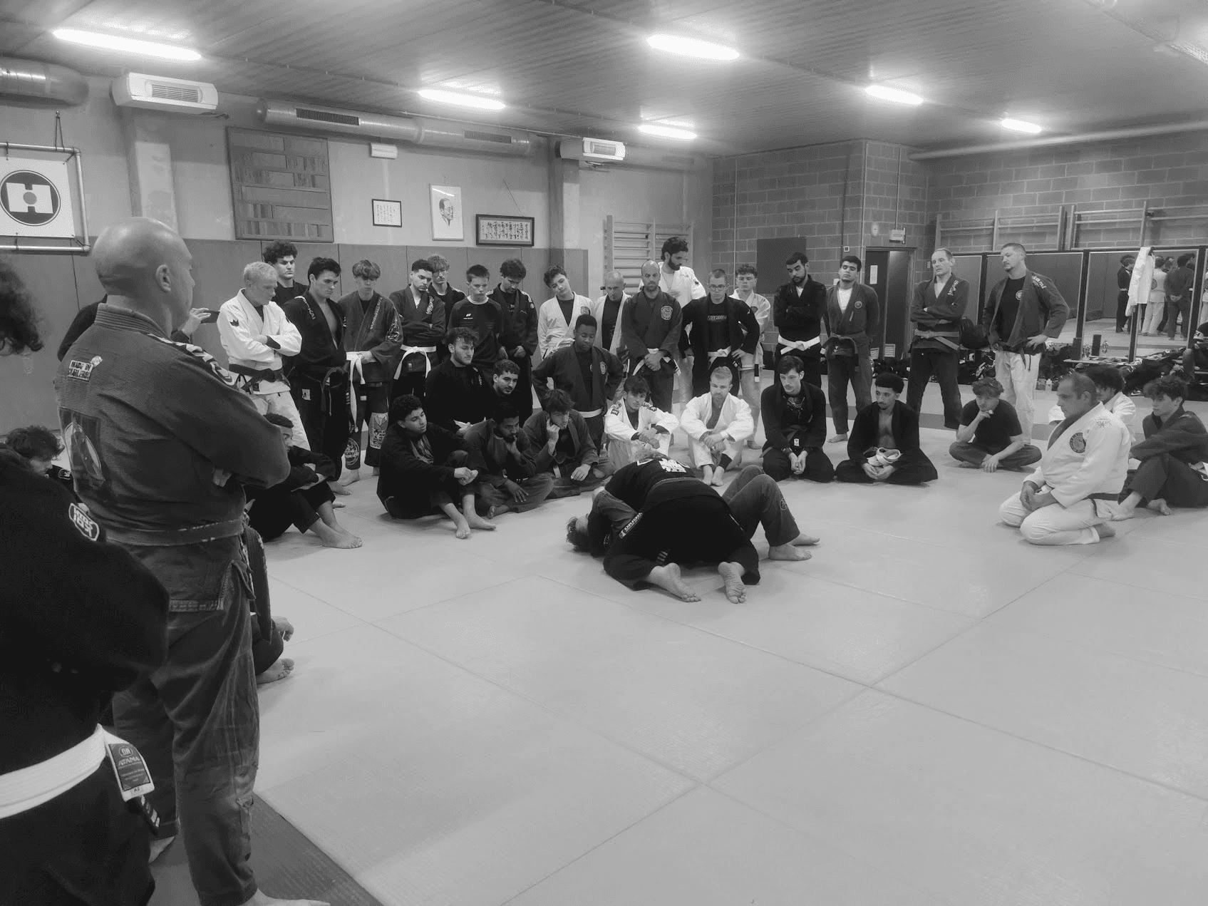 Two men greeting with hand