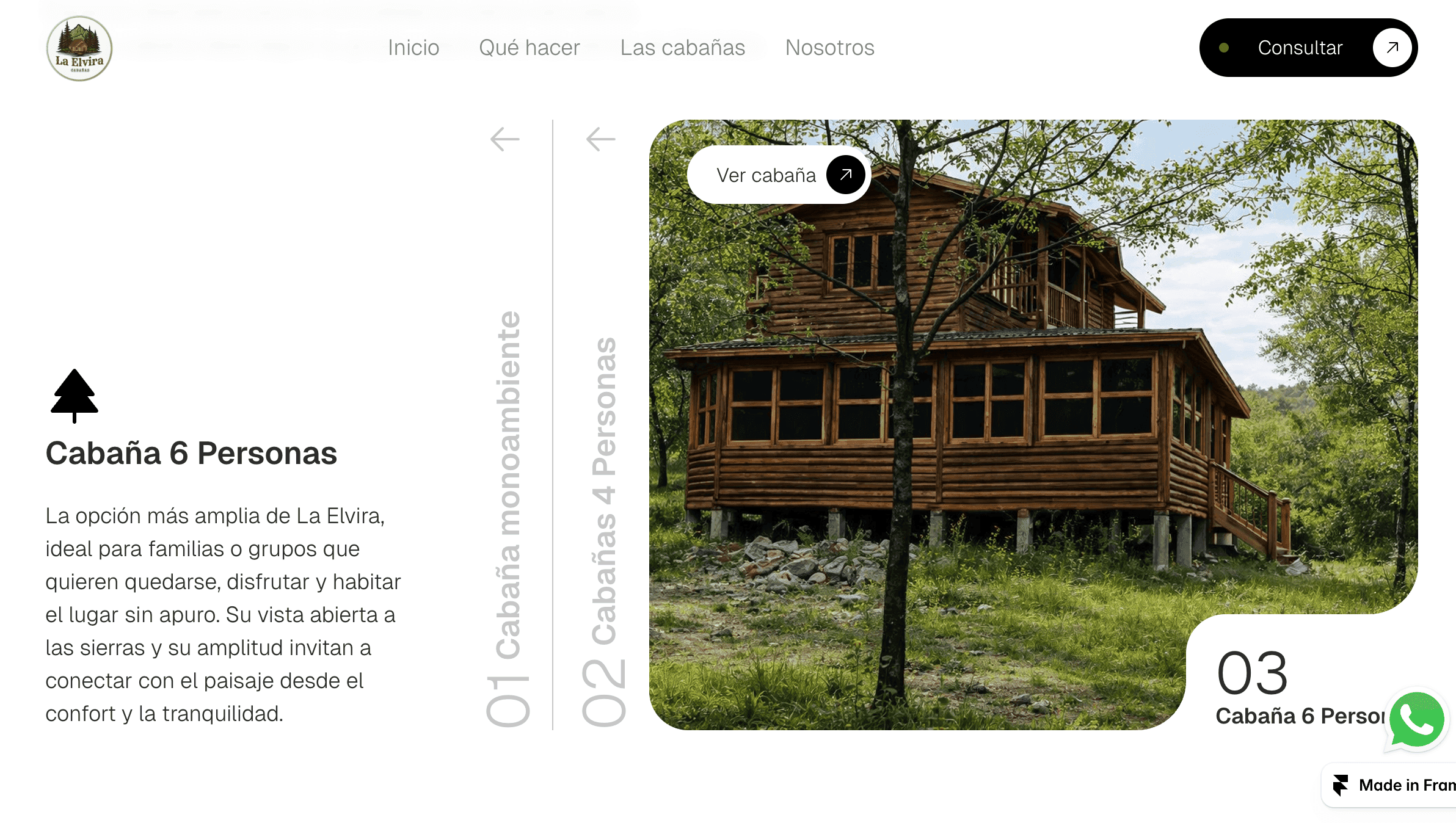 descripcion de cabañas
