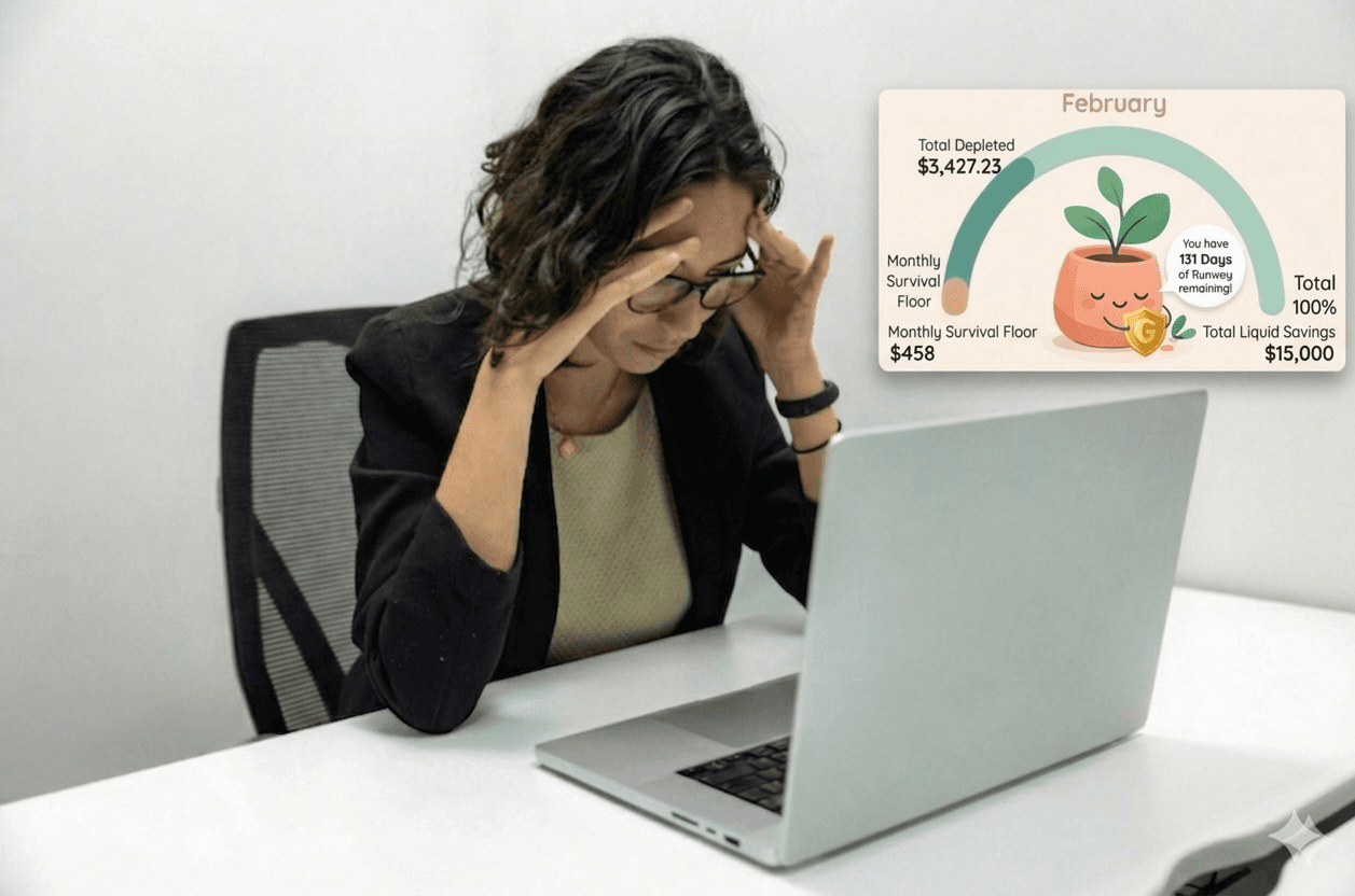 a woman sitting in front of a laptop computer