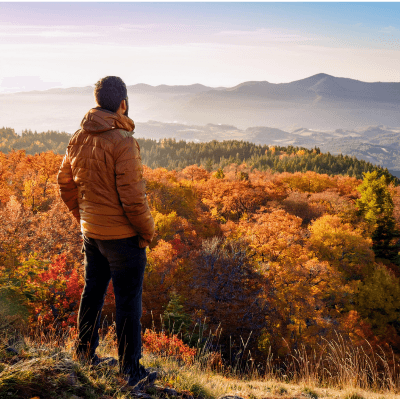 Taking in the autumn view, finding a moment to breathe.