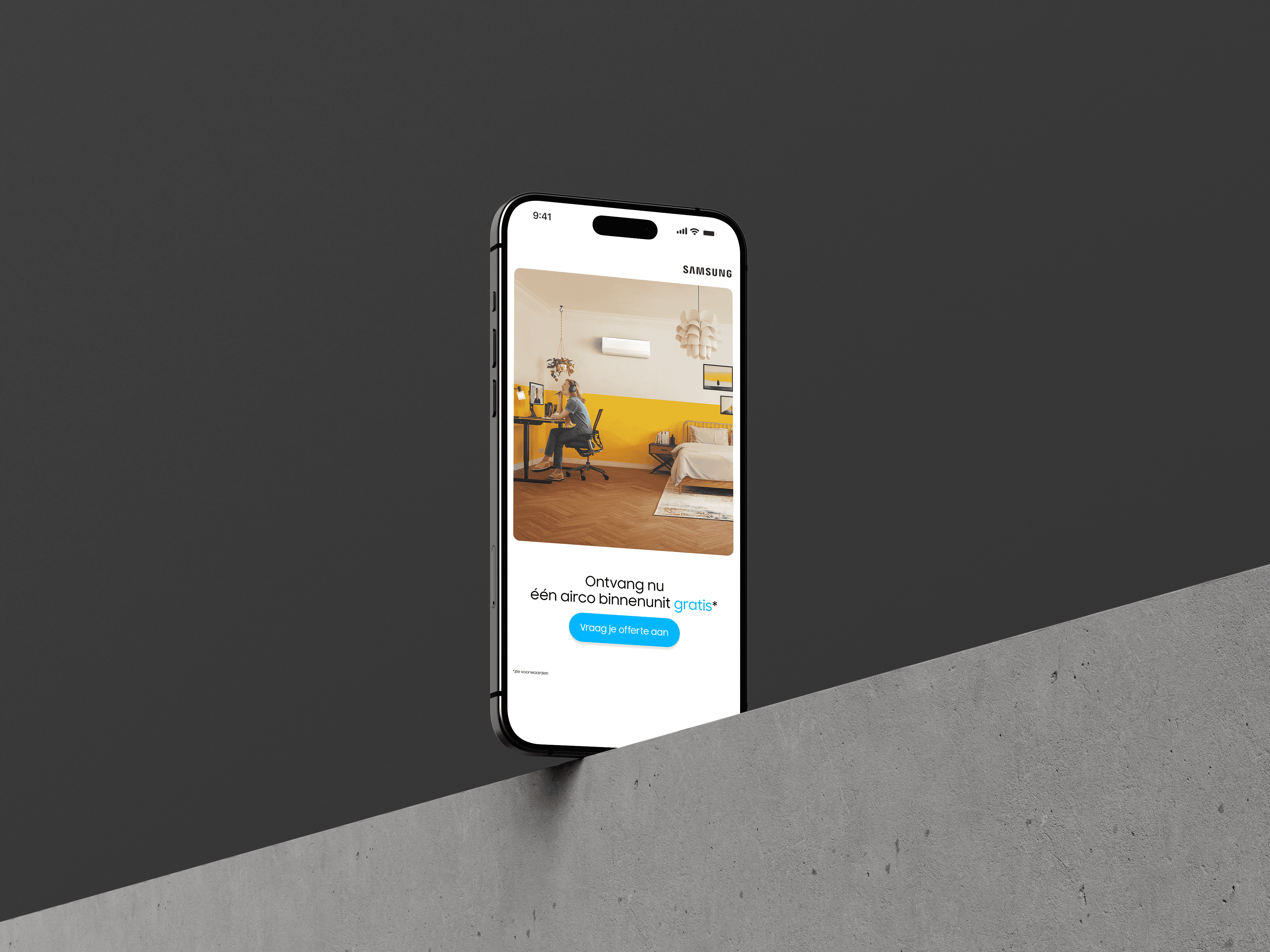 smartphone mockup ontwerp sociale media advertentie voor samsung