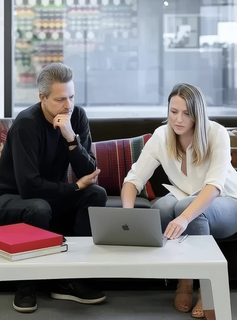 Two people meeting for a mentoring session