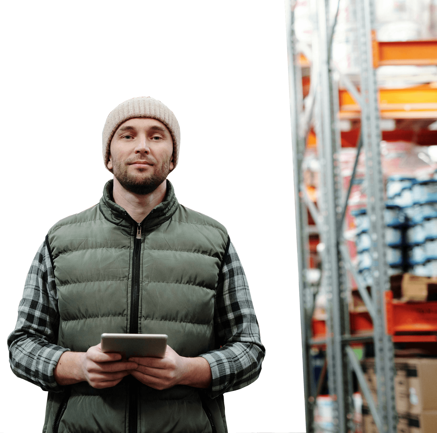 AWRS licensed warehouse worker managing business operations with Barnab support.