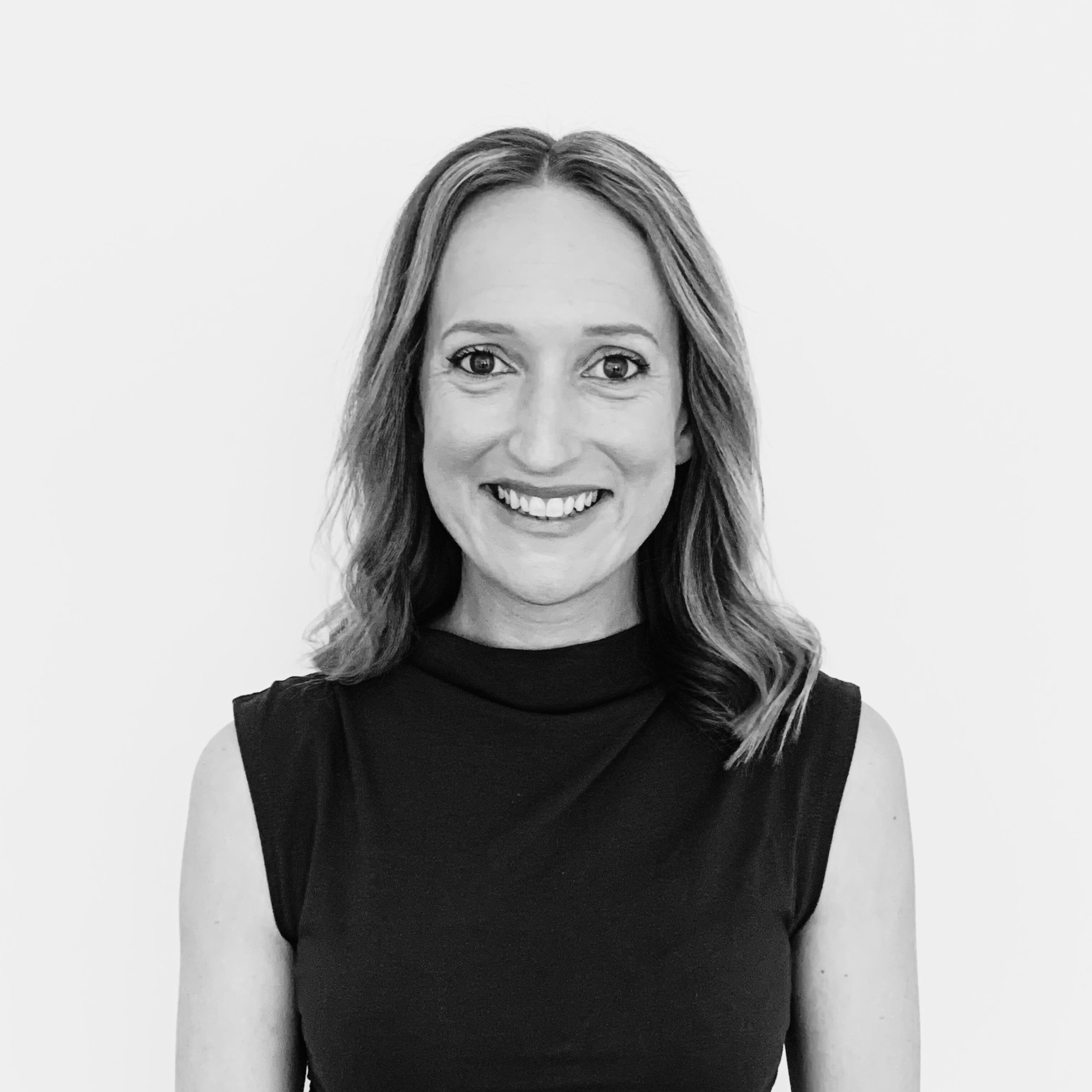 A black and white image of Alisha Costin