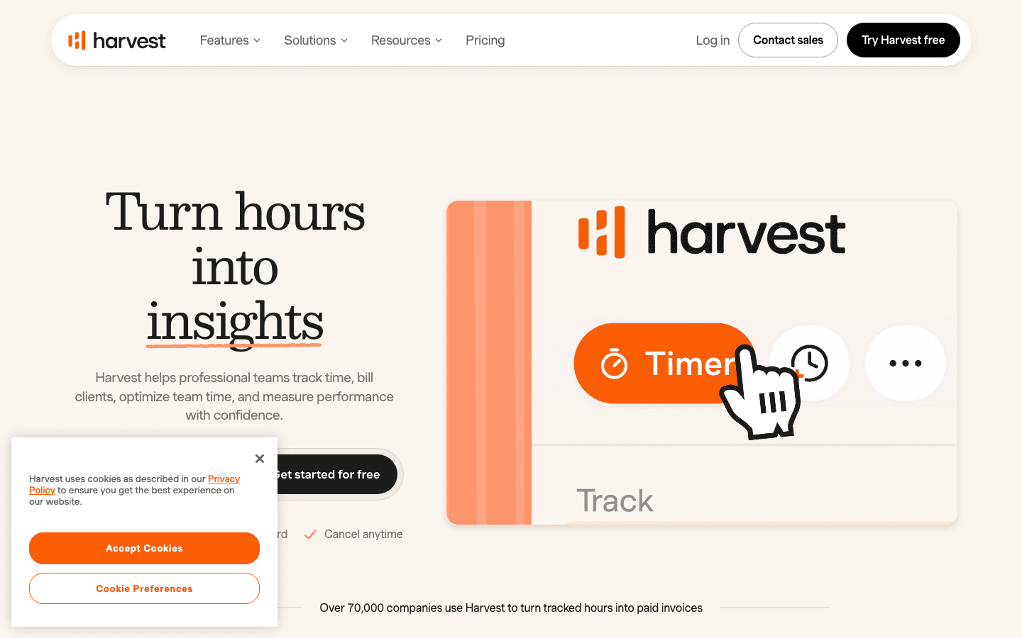Harvest time tracking and invoicing