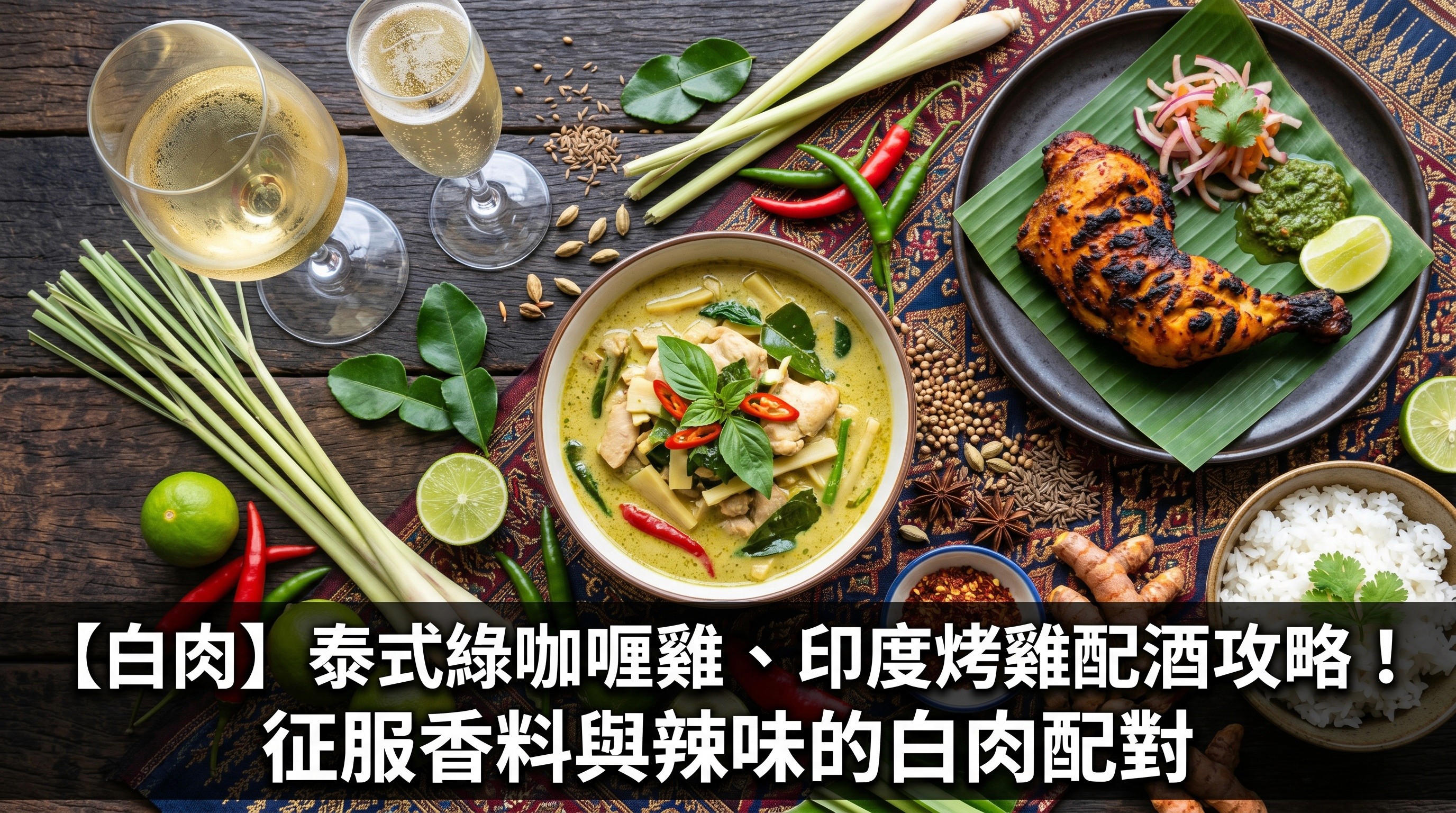 【白肉】泰式綠咖喱雞、印度烤雞配酒攻略！征服香料與辣味的白肉配對