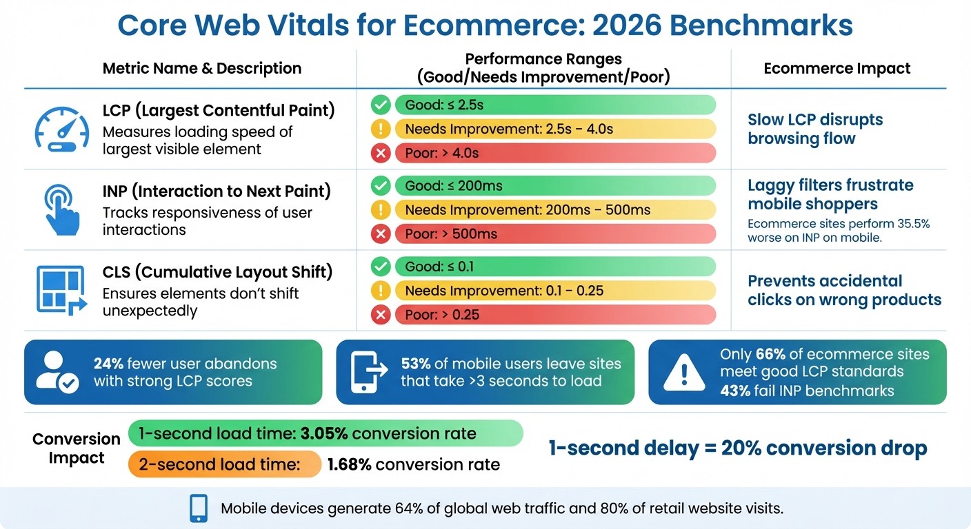 Ecommerce SEO 2026: Core Web Vitals Benchmarks and Impact