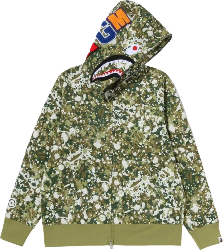 Splash Camo Shark Full Zip Hoodie