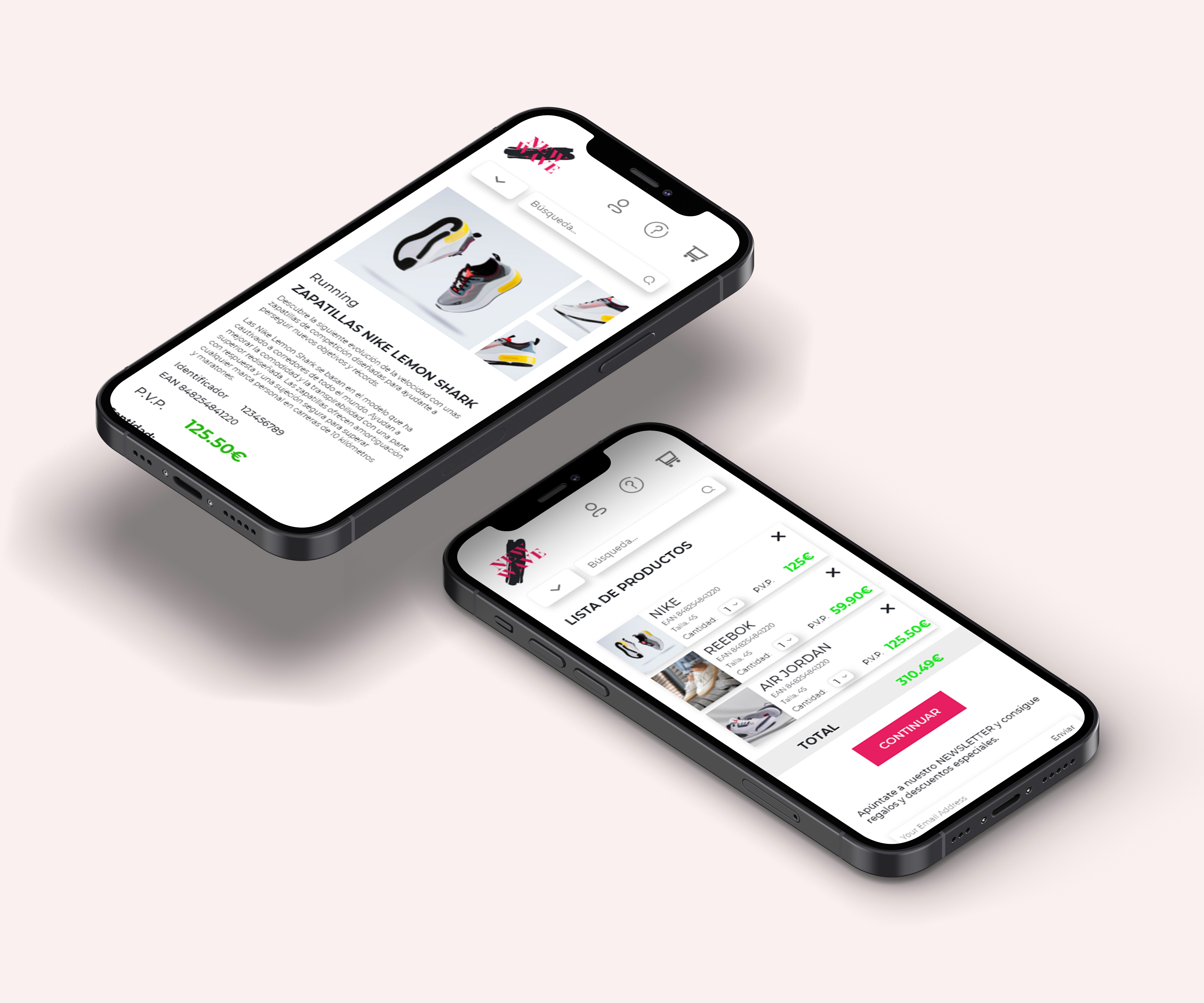 E-commerce mockup design mobile