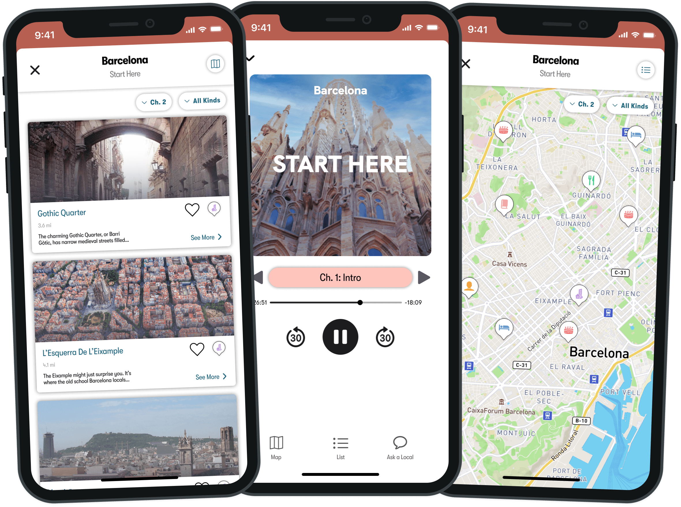 Mockups of Cerca Travel Mobile App