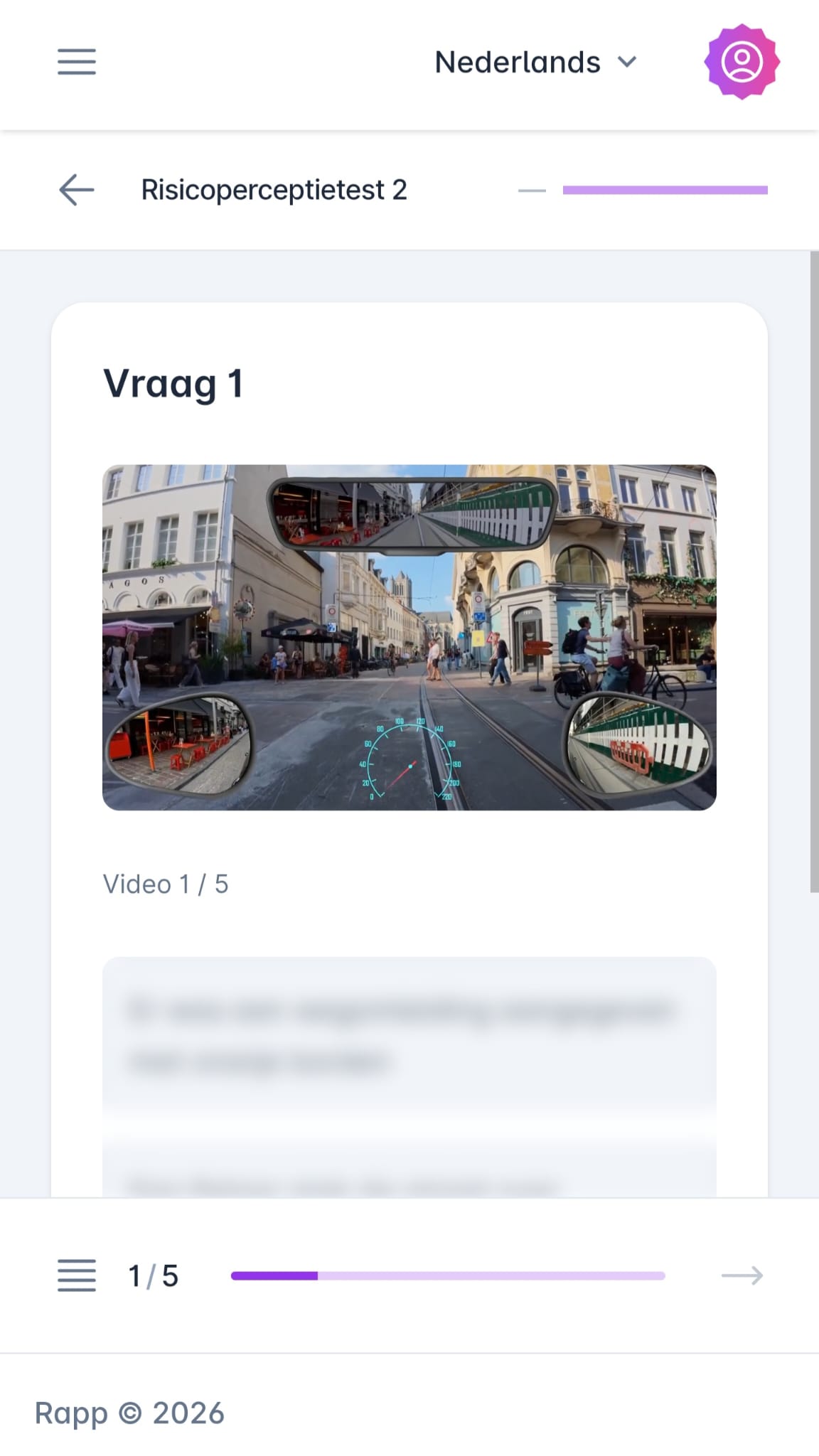 Online risicoperceptietest oefenen met realistische verkeerssituaties