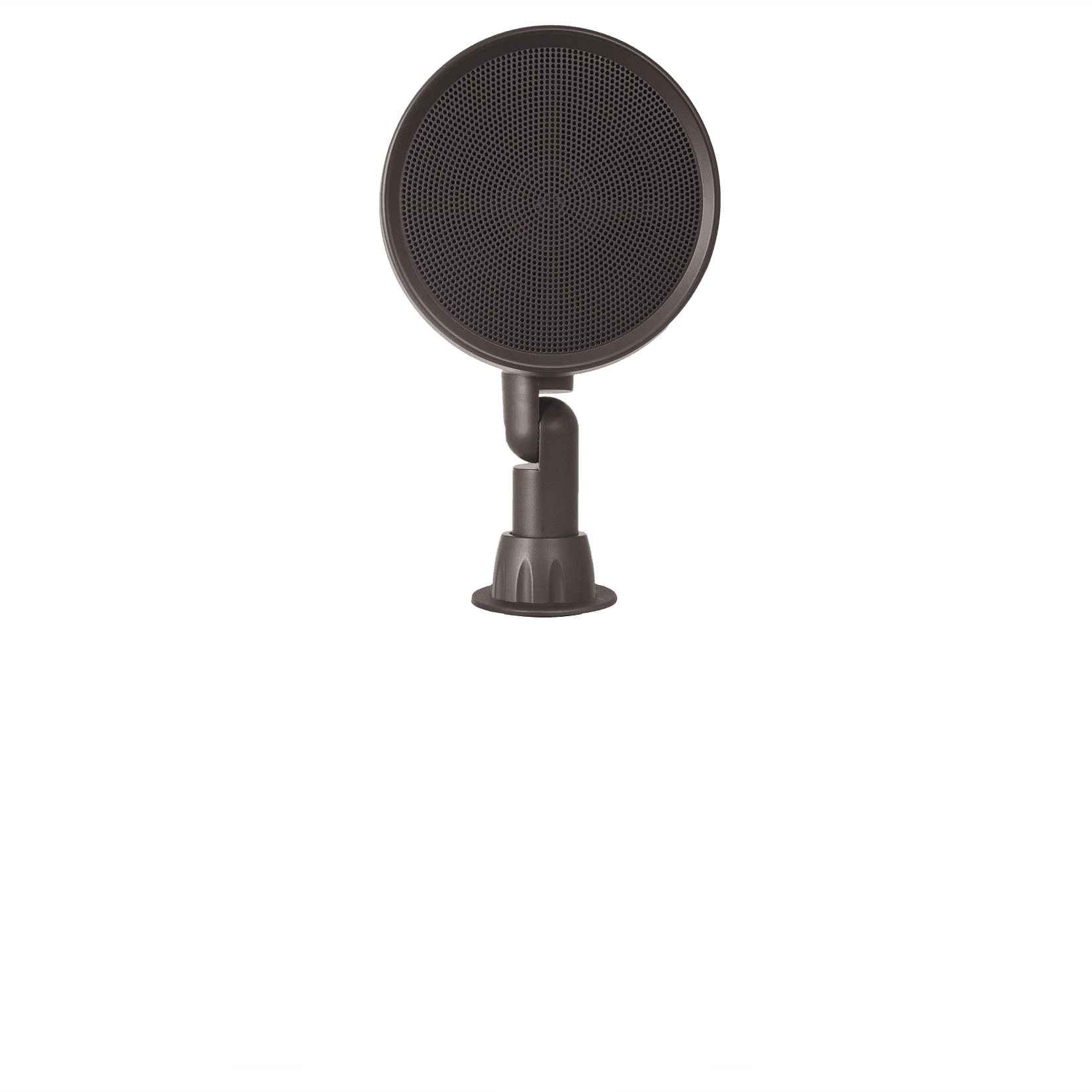Circular mesh speaker on a jointed stand