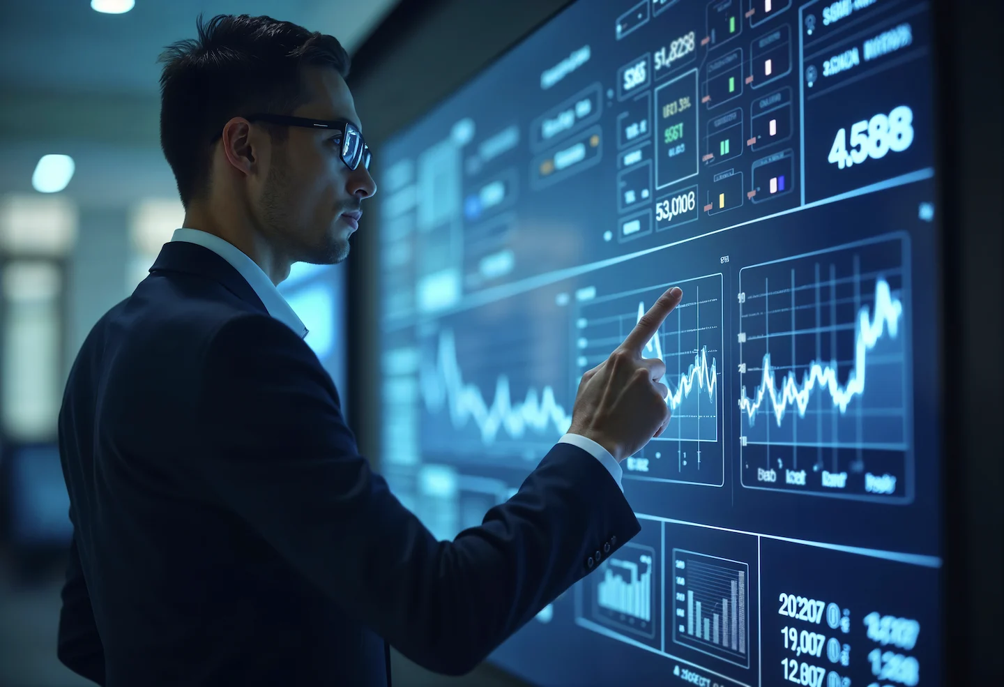 Checklist financeiro mensal com painel de fluxo de caixa, calendário e indicadores de gestão