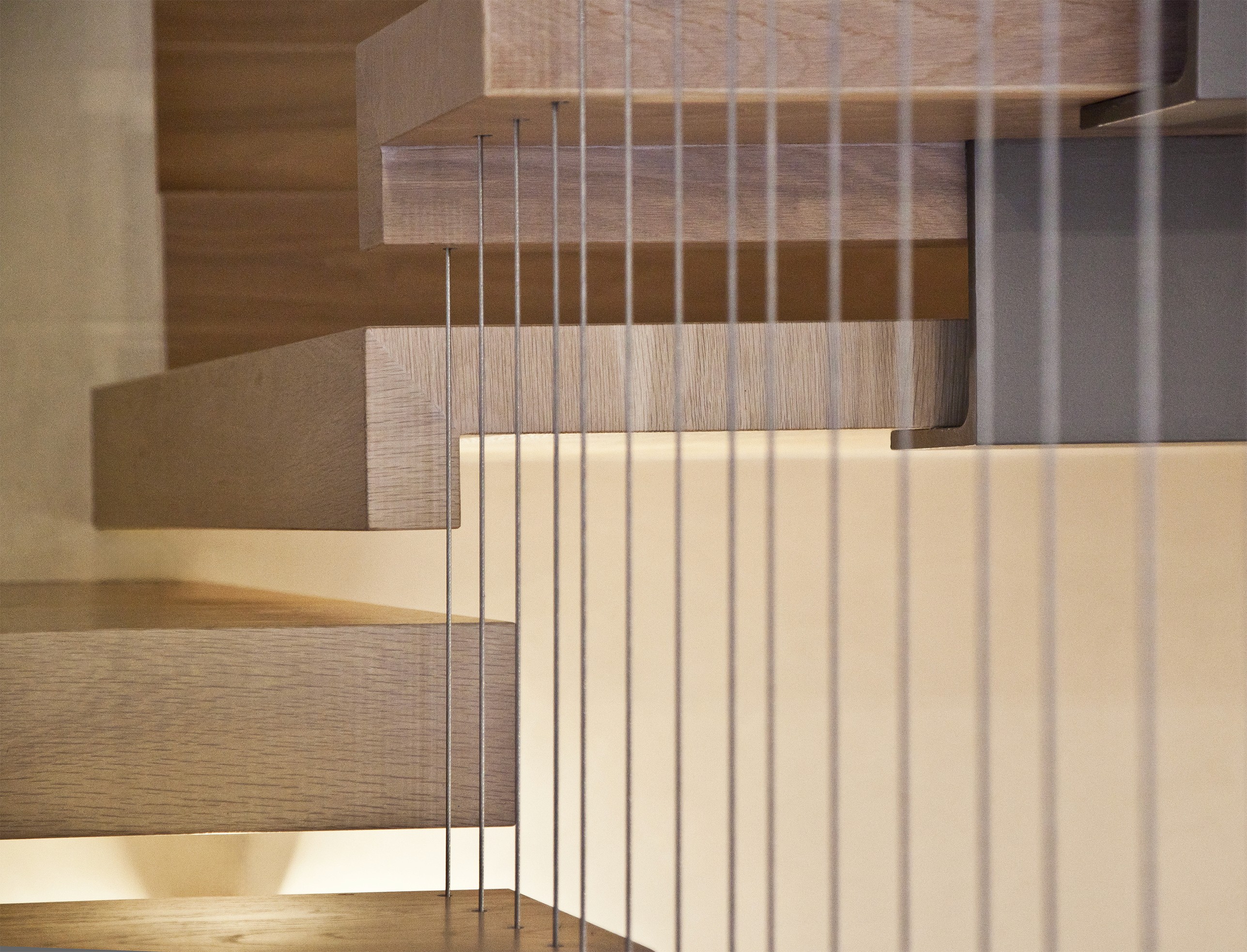 dettaglio cavi scala in legno