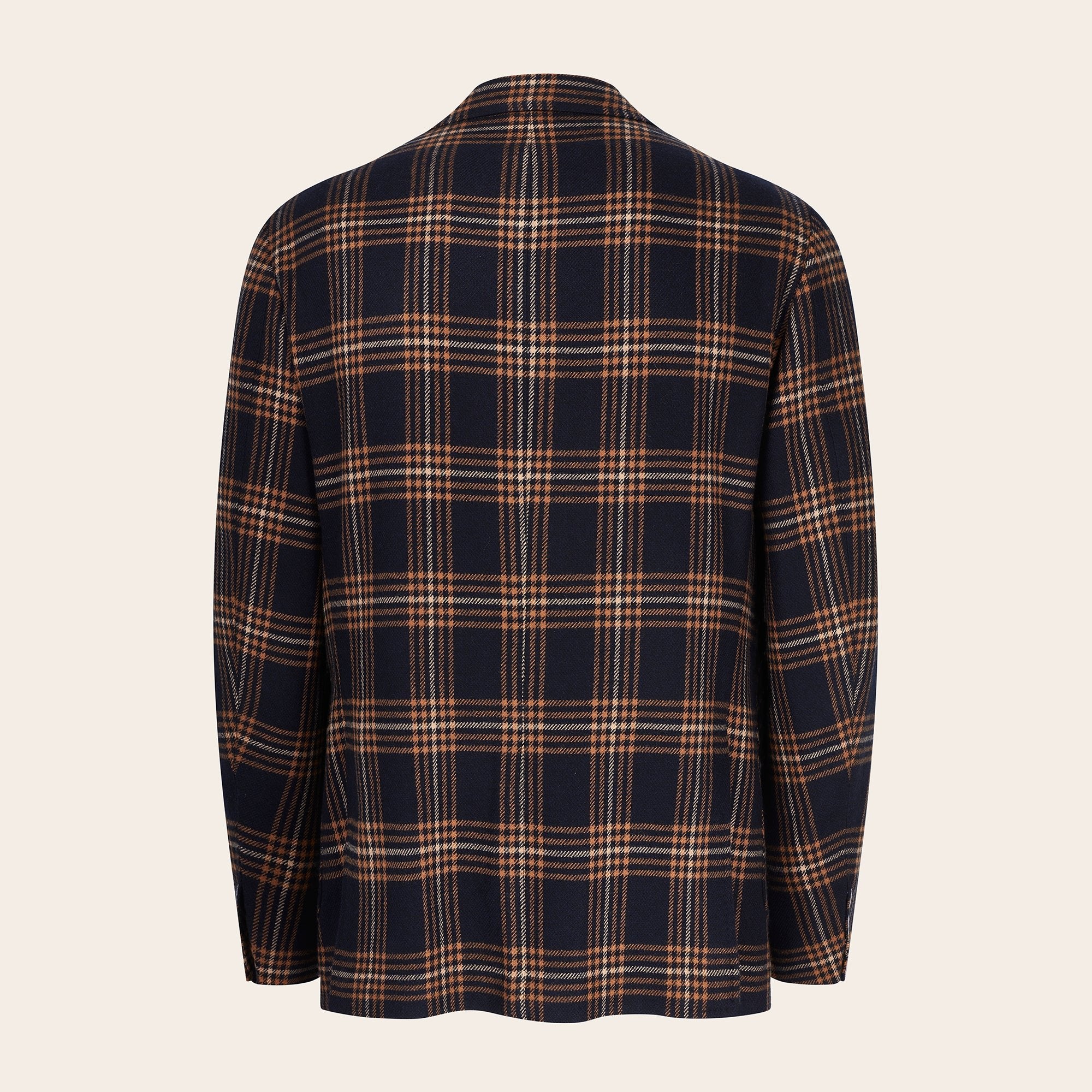 Navy with Burnt Orange Check Blazer - Mandelli UK