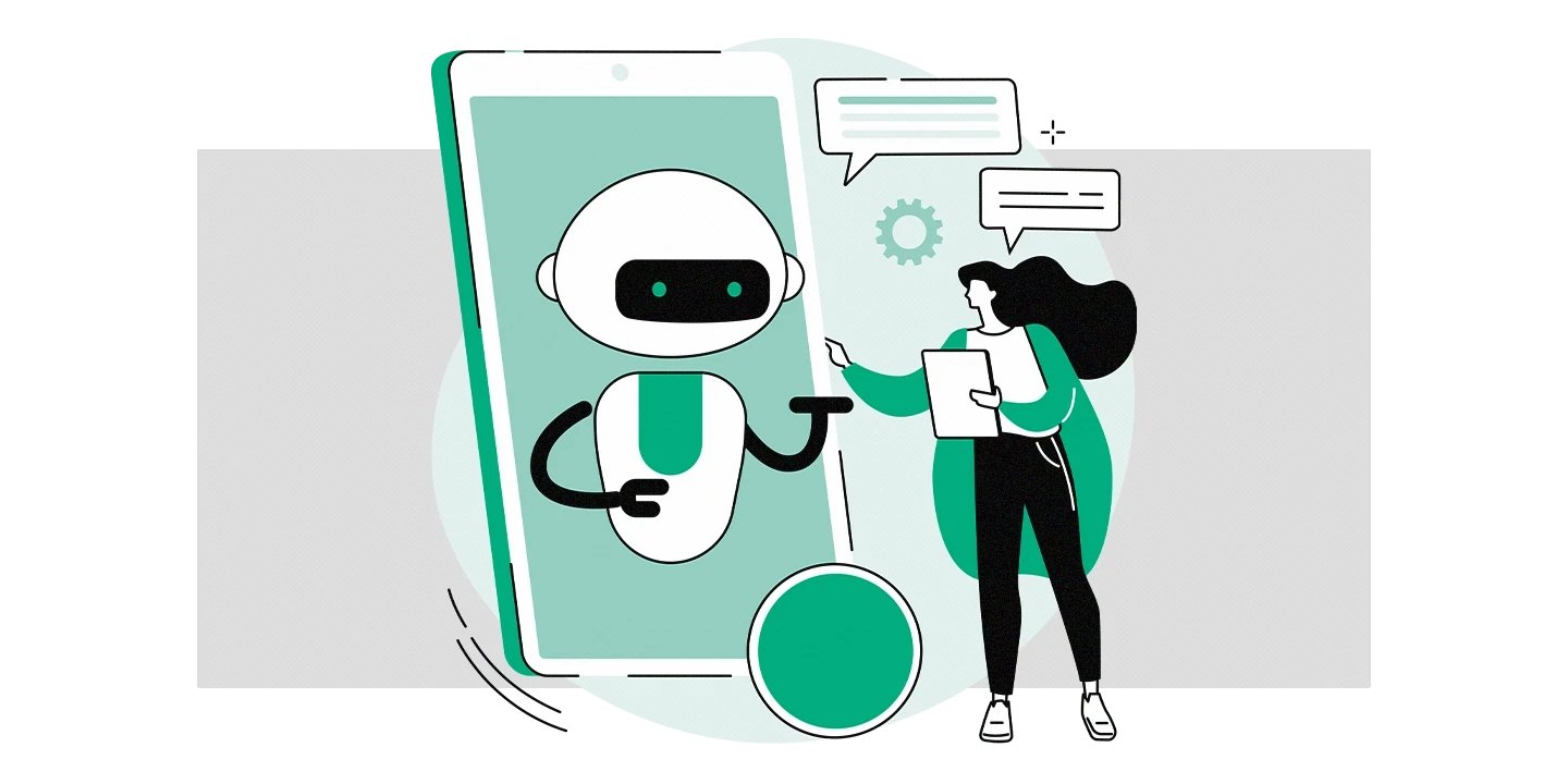 Cliente interagindo com chatbots durante um atendimento