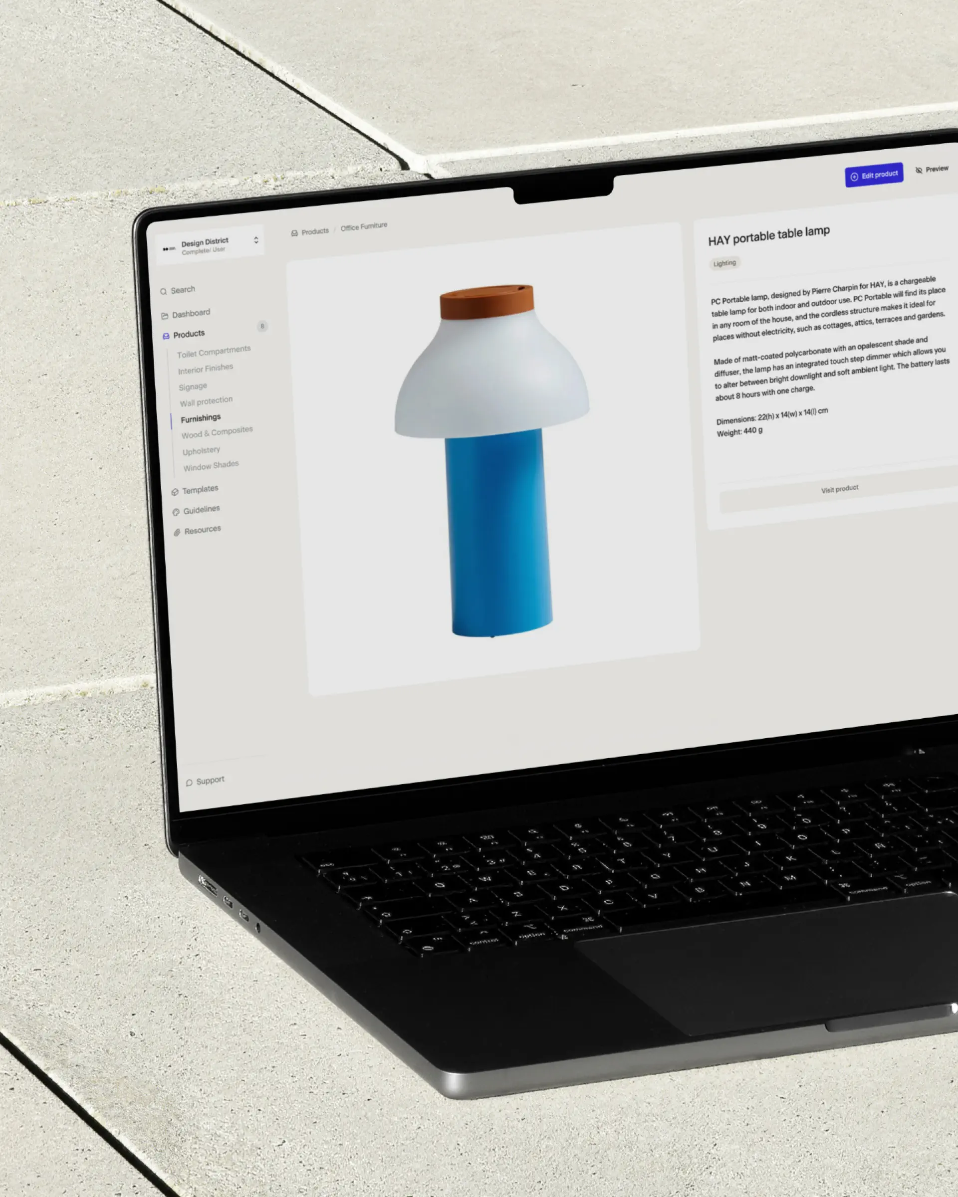 Follio screen on macbook mockup