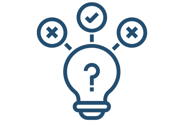 Lightbulb with question mark representing ideas