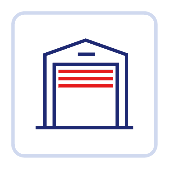 Icon representing checking garage door status to ensure it is securely closed.