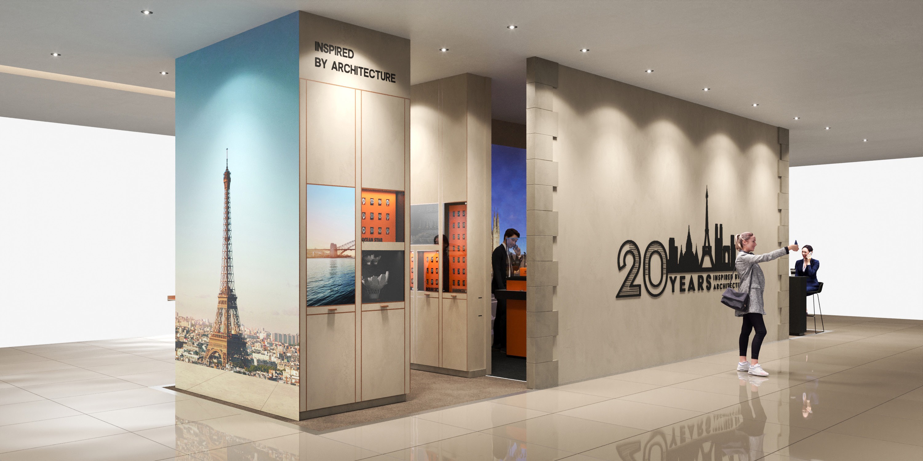 Paris intention of MIDO watches Pop up design and exhibition retail concept for Switzerland market