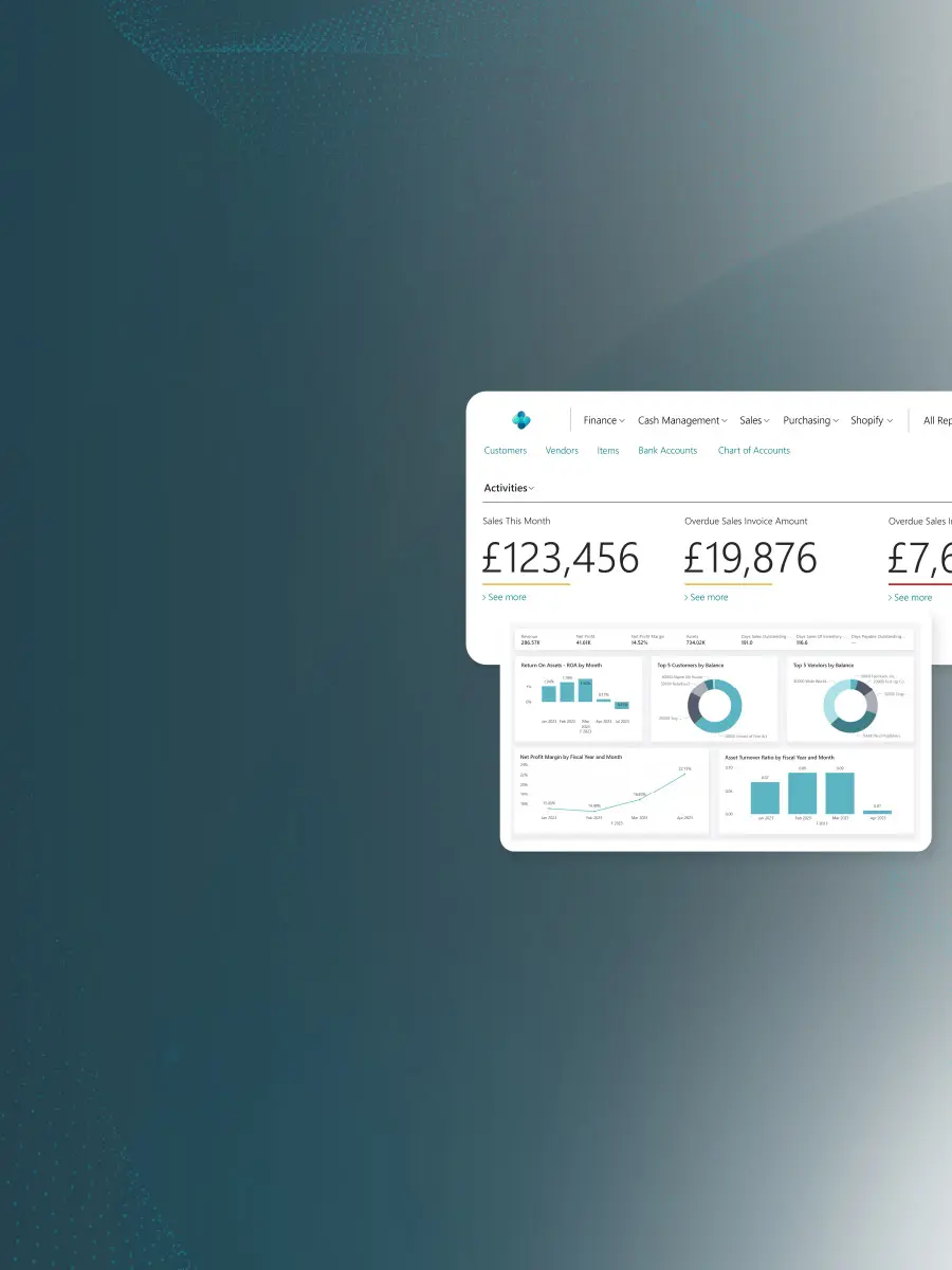 Business central dashboard background