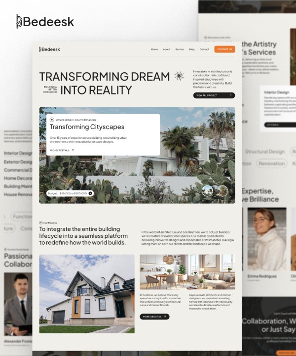Bedeesk - Framer Template for Architecture & Interior Design Website