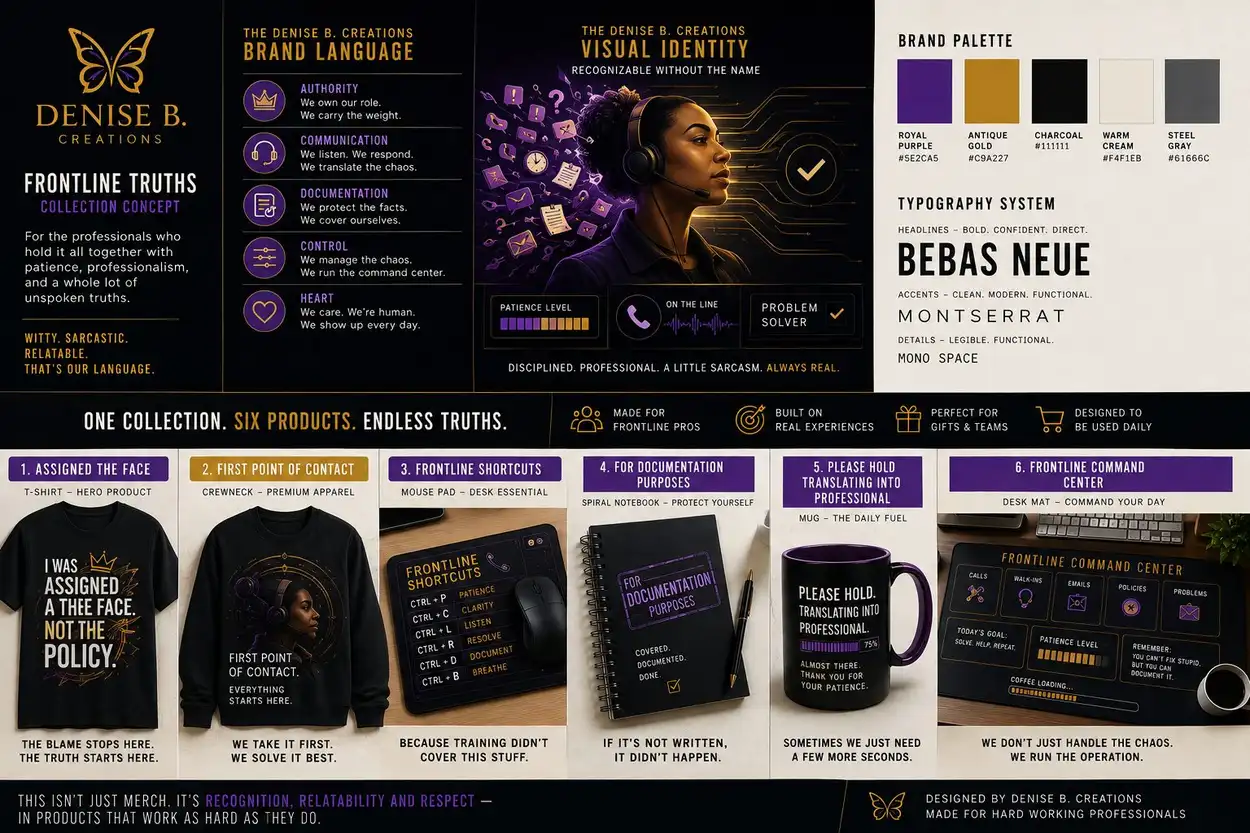 Denise B. Creations Frontline Truths collection concept board