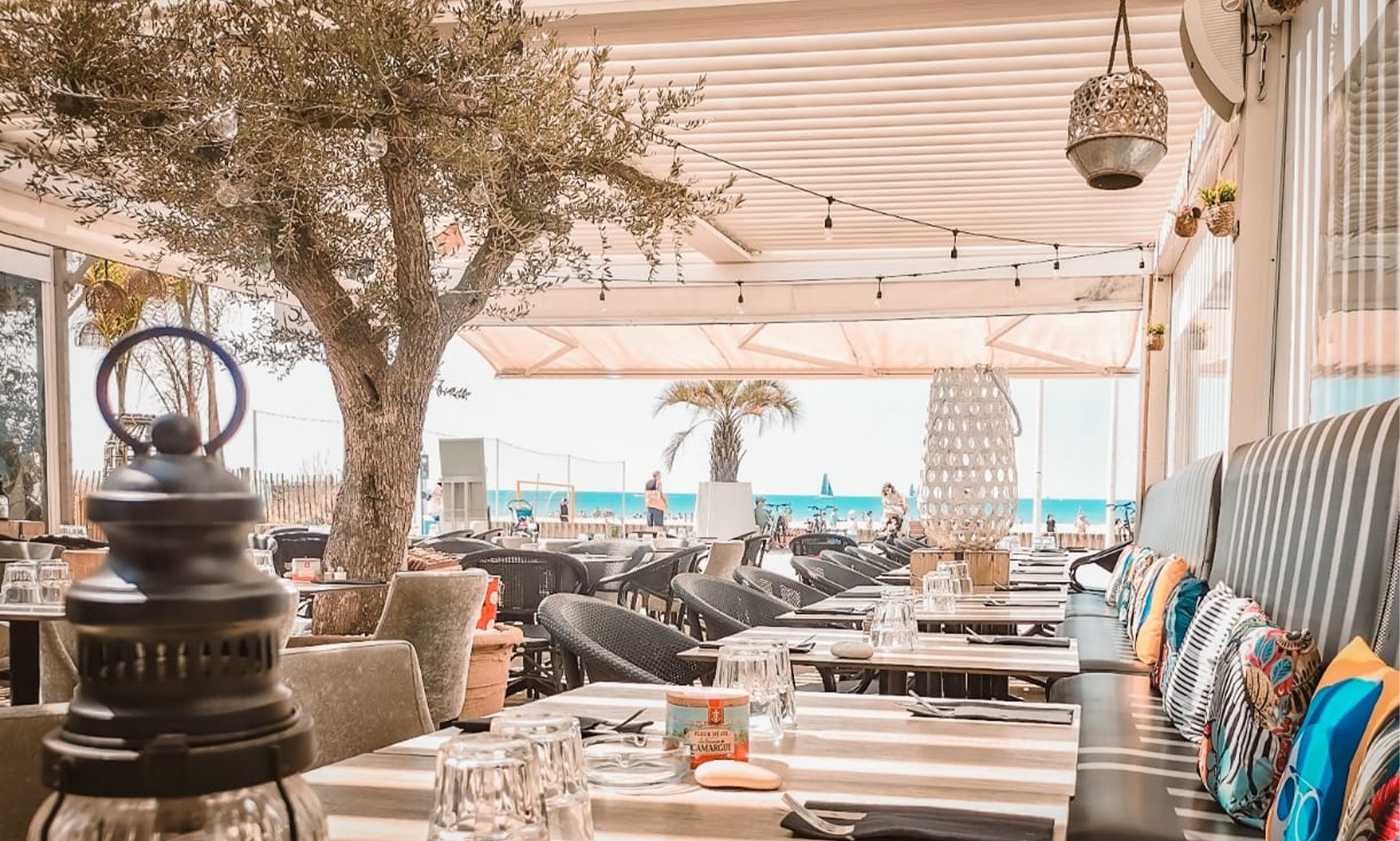 Restaurant plage La Grande-Motte vue mer
