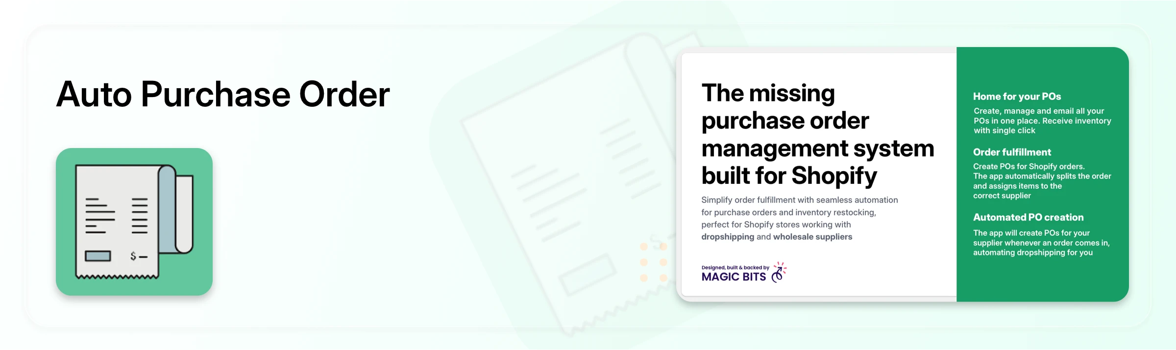 Auto PO from Shopify orders app