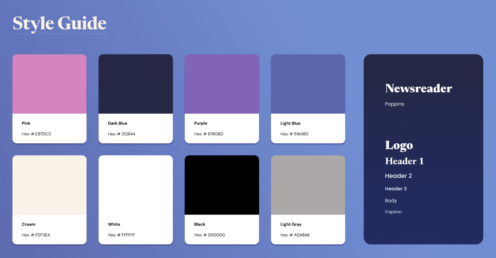Colors and fonts for a design system, made by nickelfox.com