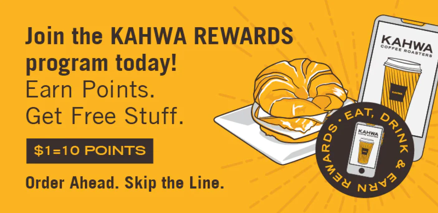 Kahwa rewards promotional poster