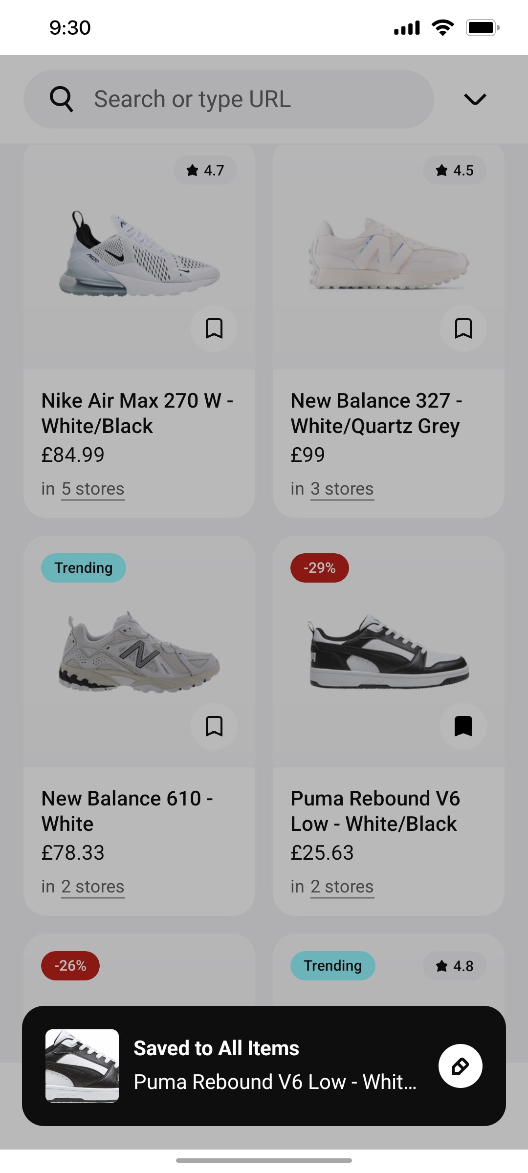Klarna hoose product Page Screen