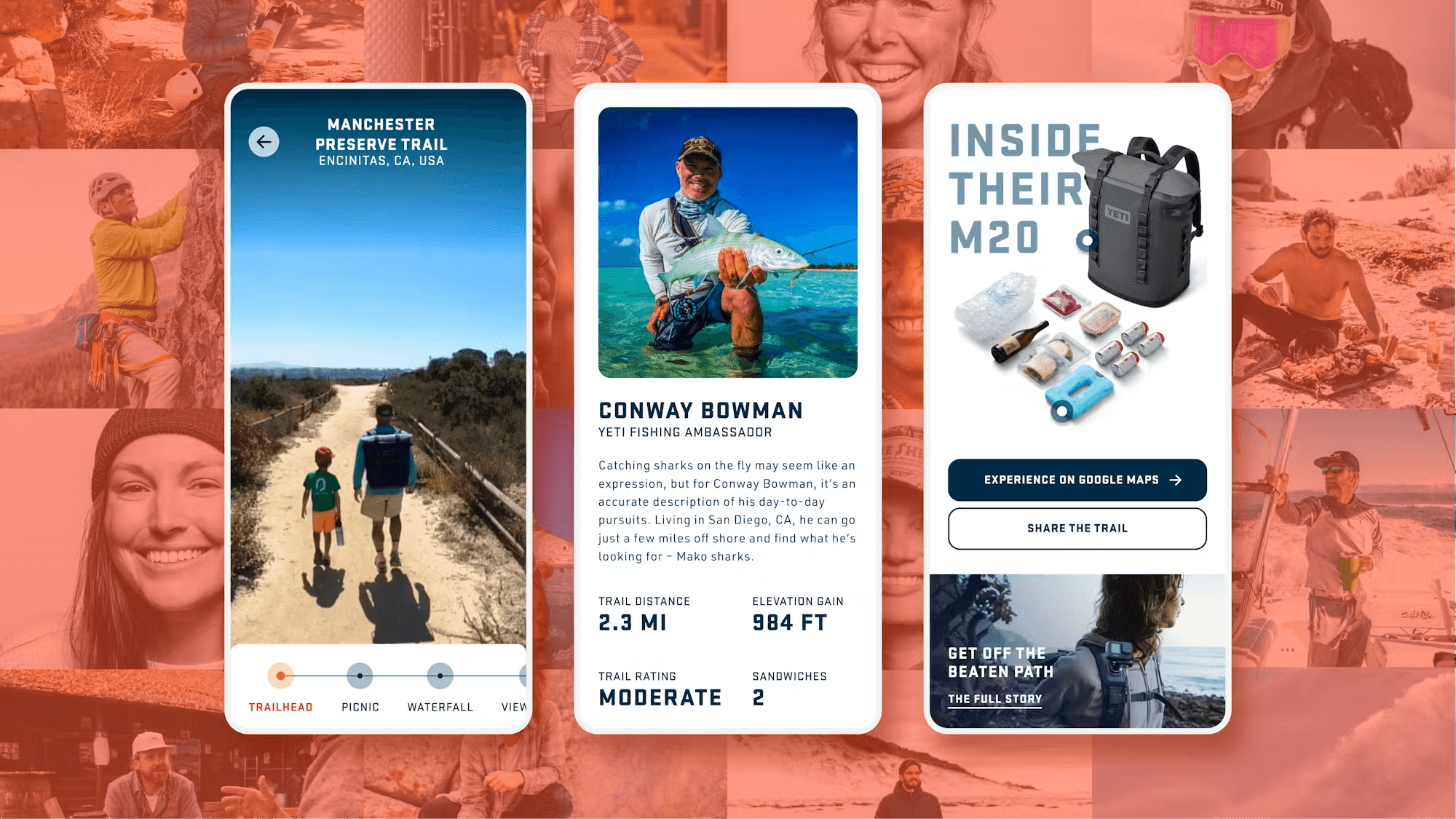 Screenshot of key screens within the Map The Gaps mobile experience.