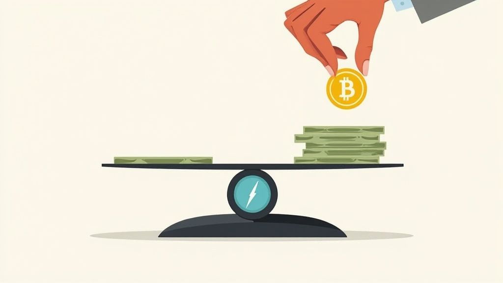 An investor looking at charts and graphs related to crypto backed loans