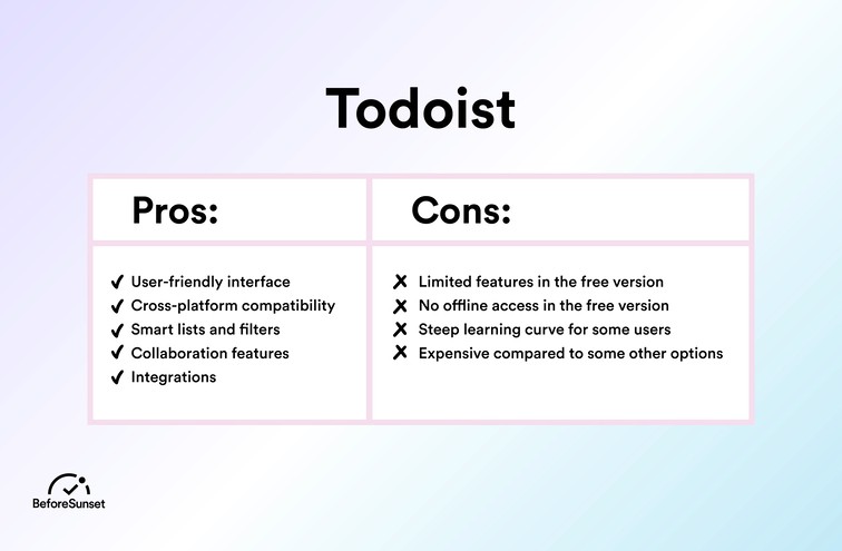 todoist pros and cons