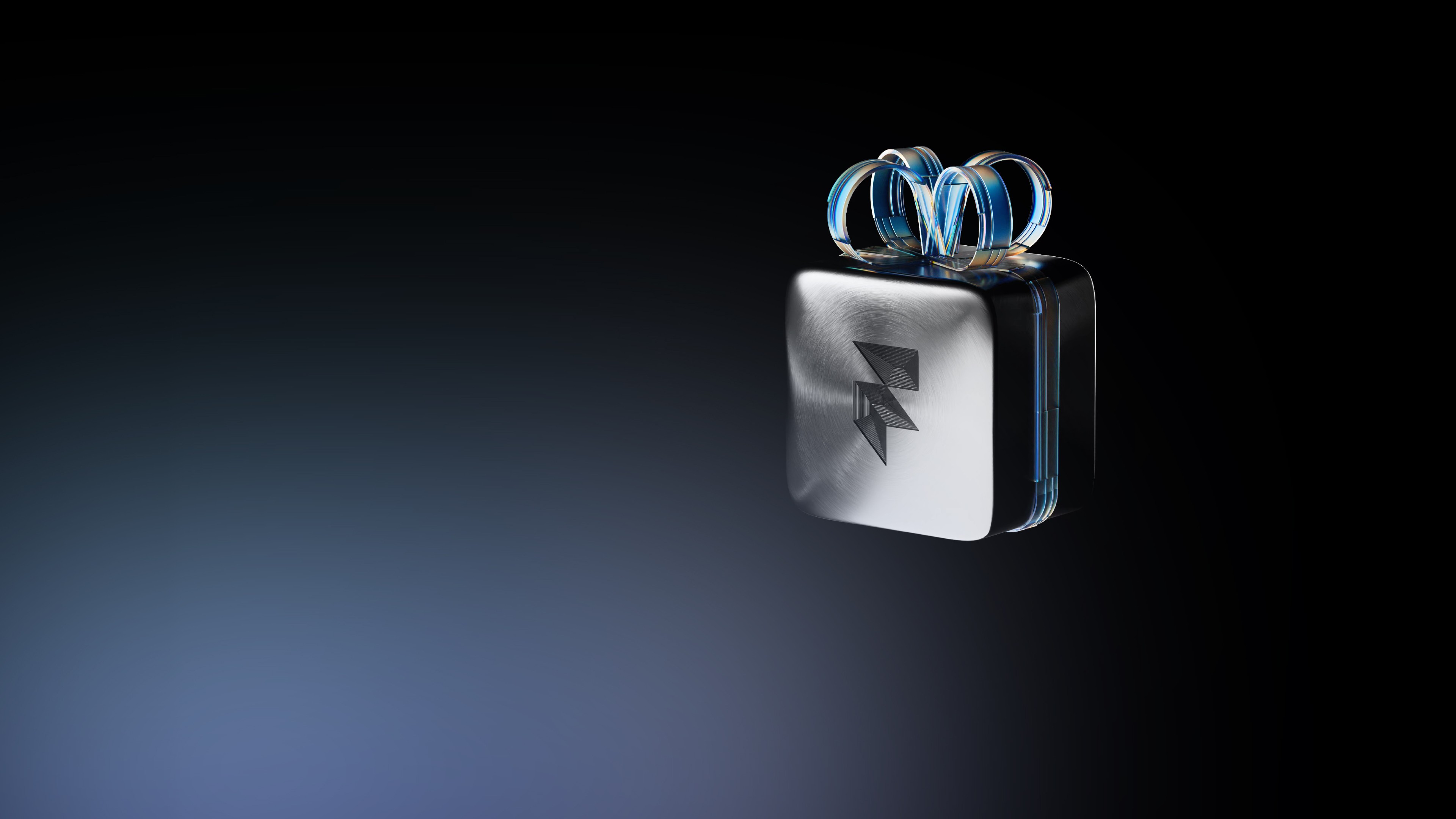 Ein Geschenk, darauf das Framer-Logo