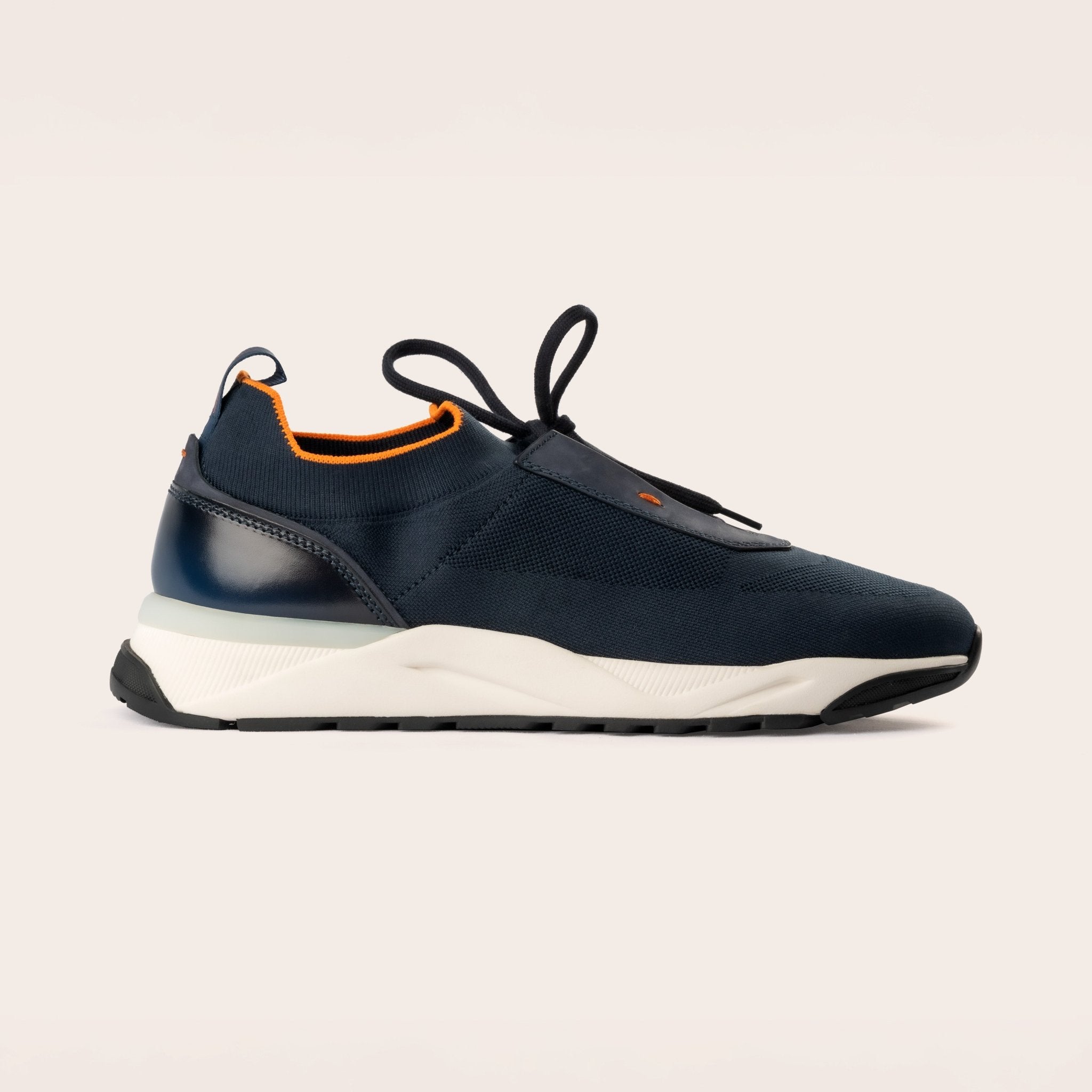 Men's blue knit sneakers with white sole - Mandelli UK