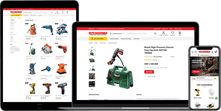 Depo Bangunan page on multiple devices