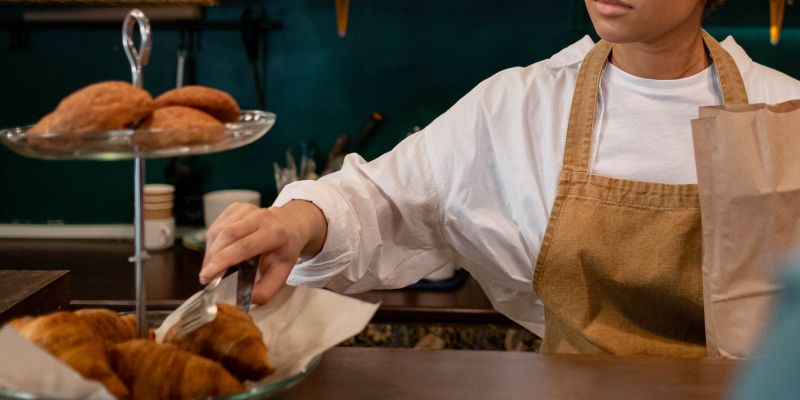 F&B staff packing up an order