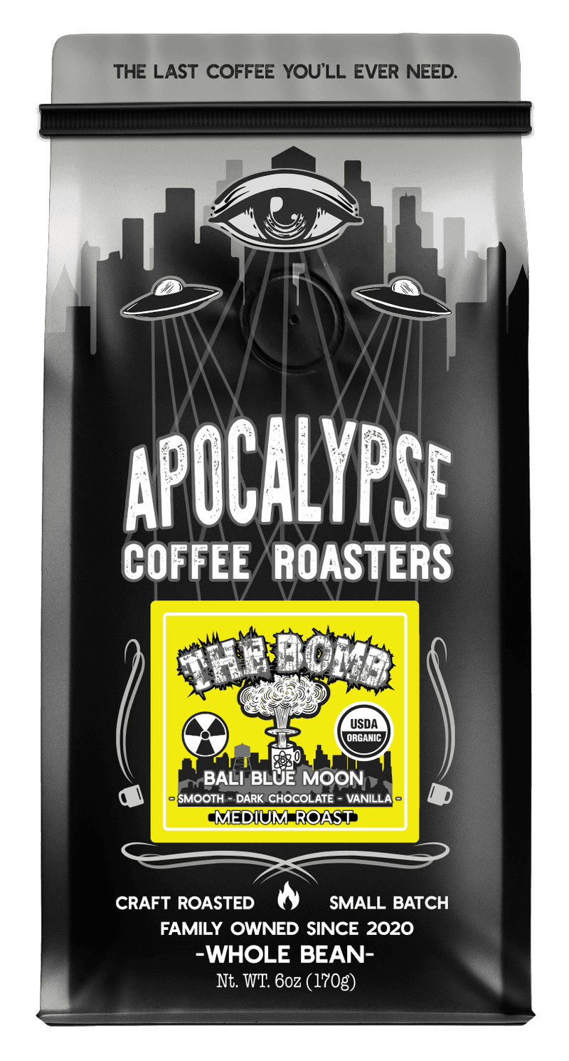 The Bomb organic coffee package from Apocalypse Coffee Roasters